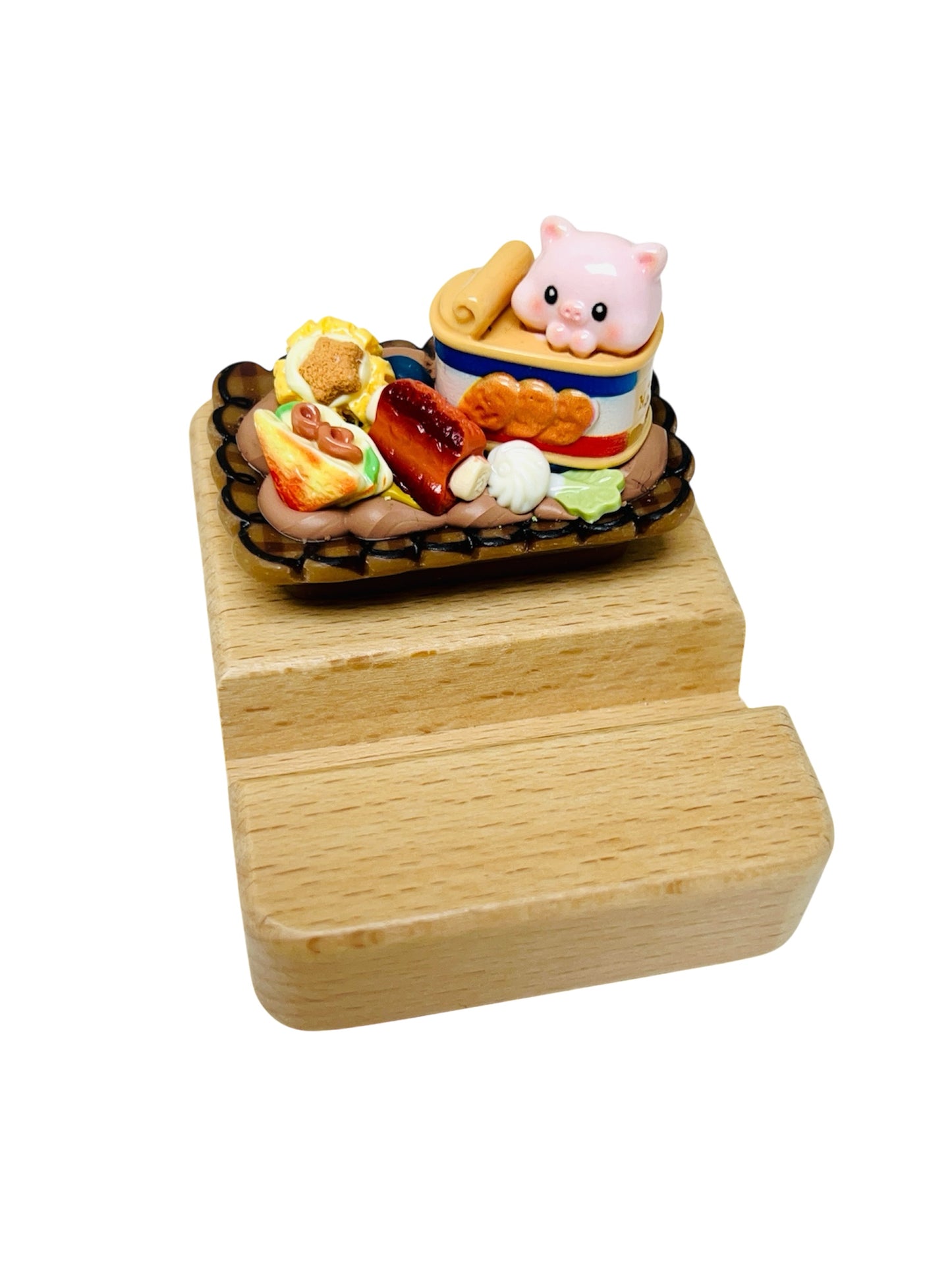 food-personalized-wooden-phone-stand-lunch meat