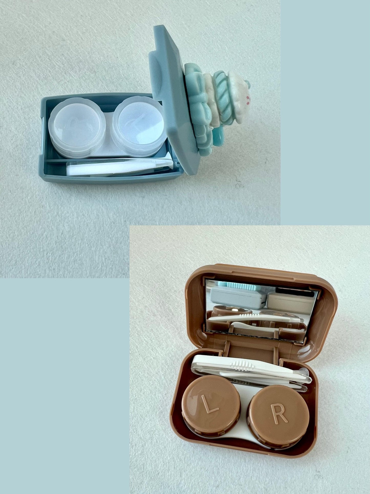 Colorful Contact Lens Case with Cute Food & Animal Charms