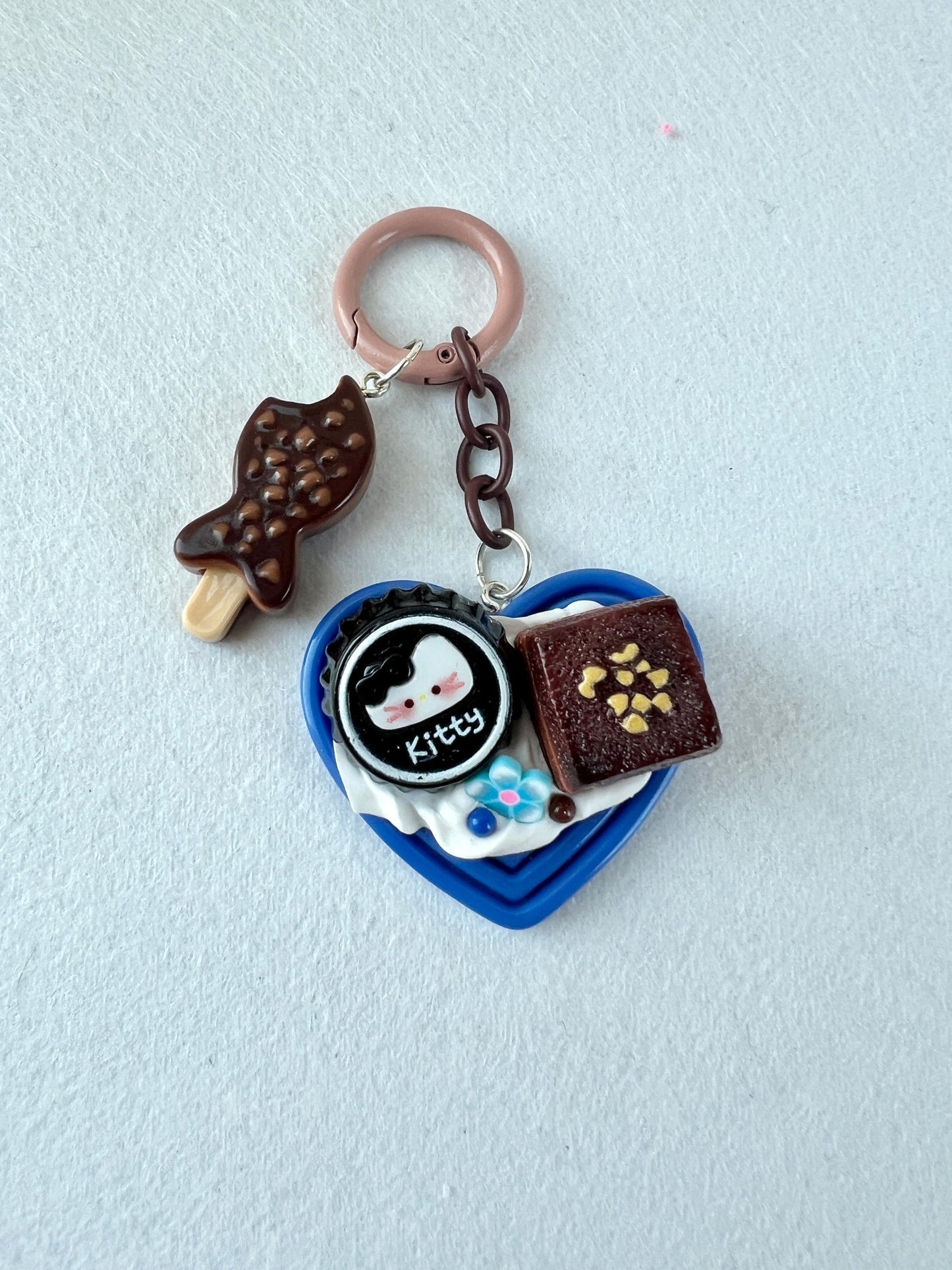 Food Charm Keychain Animal Charm Keyring Miniature Food Keyring