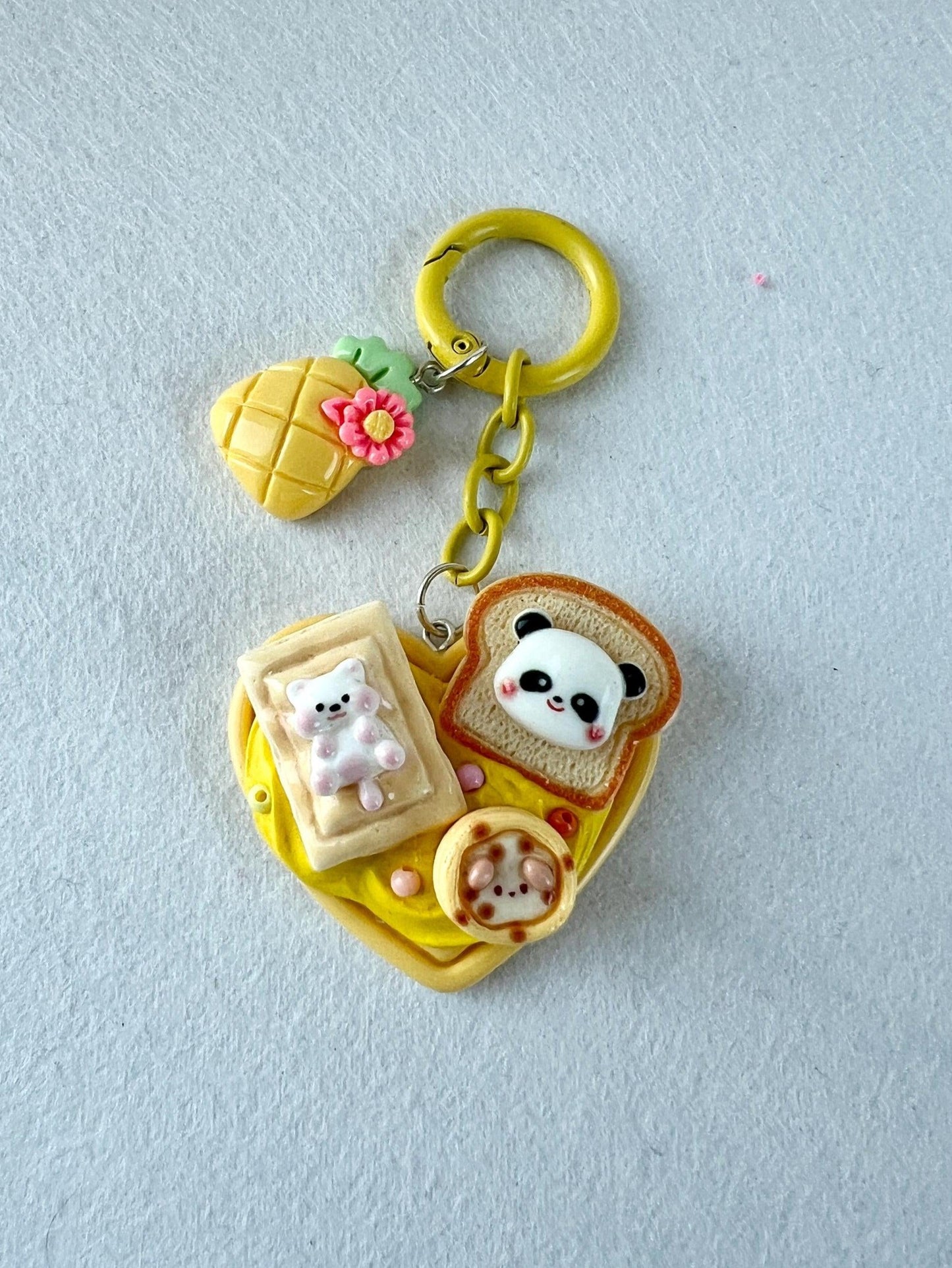 Food Charm Keychain Animal Charm Keyring Miniature Food Keyring