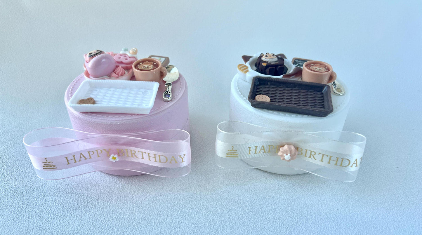 Labubu Theme Jewelry Box Round Storage Box Jewelry Organizer Small Accessories Birthday Gift