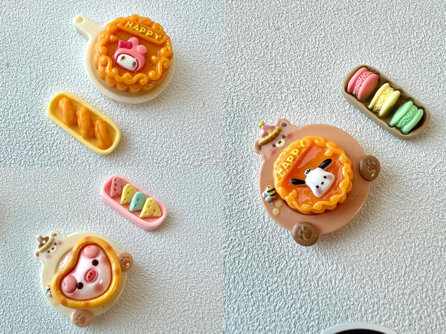 Food Themed Personalized Engraving Walnut Wood Ring Box Decorated with Cute Food Charms