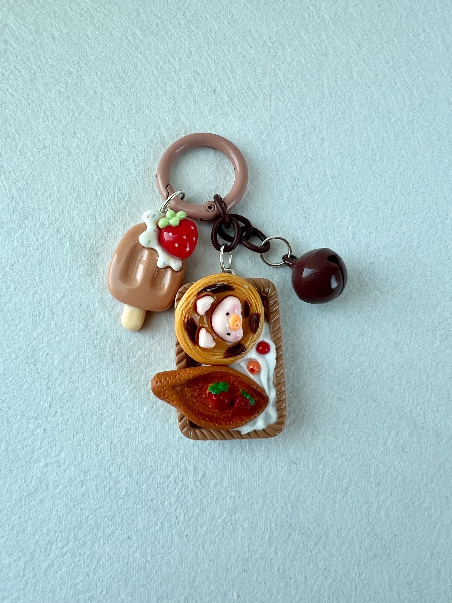 Food Charm Keychain Animal Charm Keyring Miniature Food Keyring