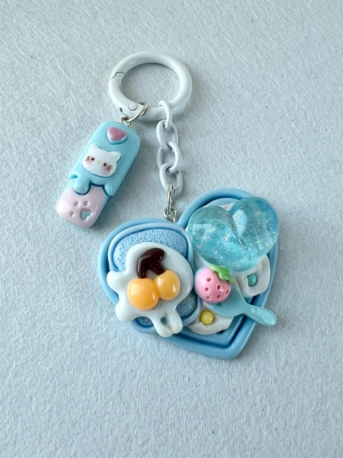 Food Charm Keychain Animal Charm Keyring Miniature Food Keyring