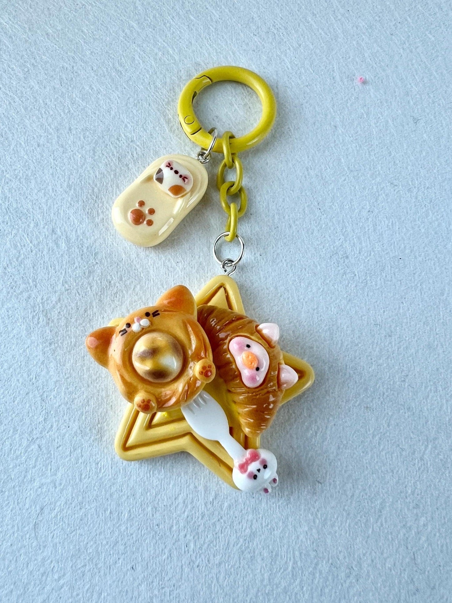 Food Charm Keychain Animal Charm Keyring Miniature Food Keyring