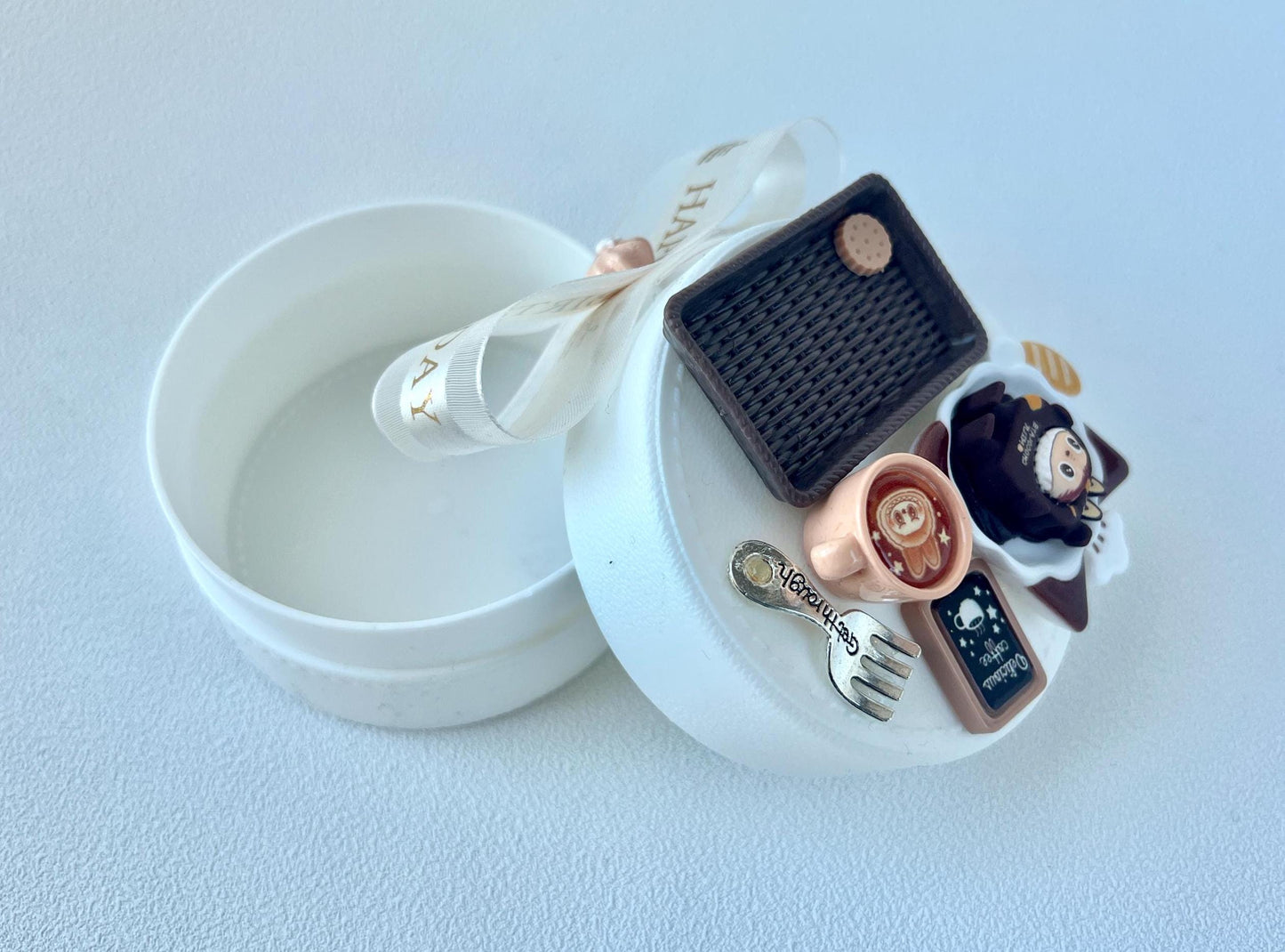 Labubu Theme Jewelry Box Round Storage Box Jewelry Organizer Small Accessories Birthday Gift