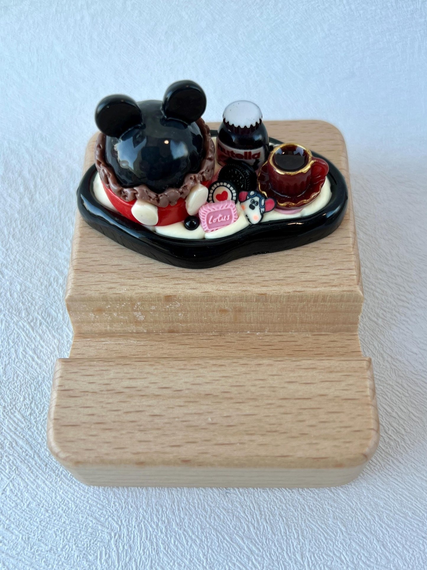 Food Themed Personalized Engraving Phone Stand Wooden Phone Support Cute Phone Holder Phone Accessory Desk Decor Adorable Gift