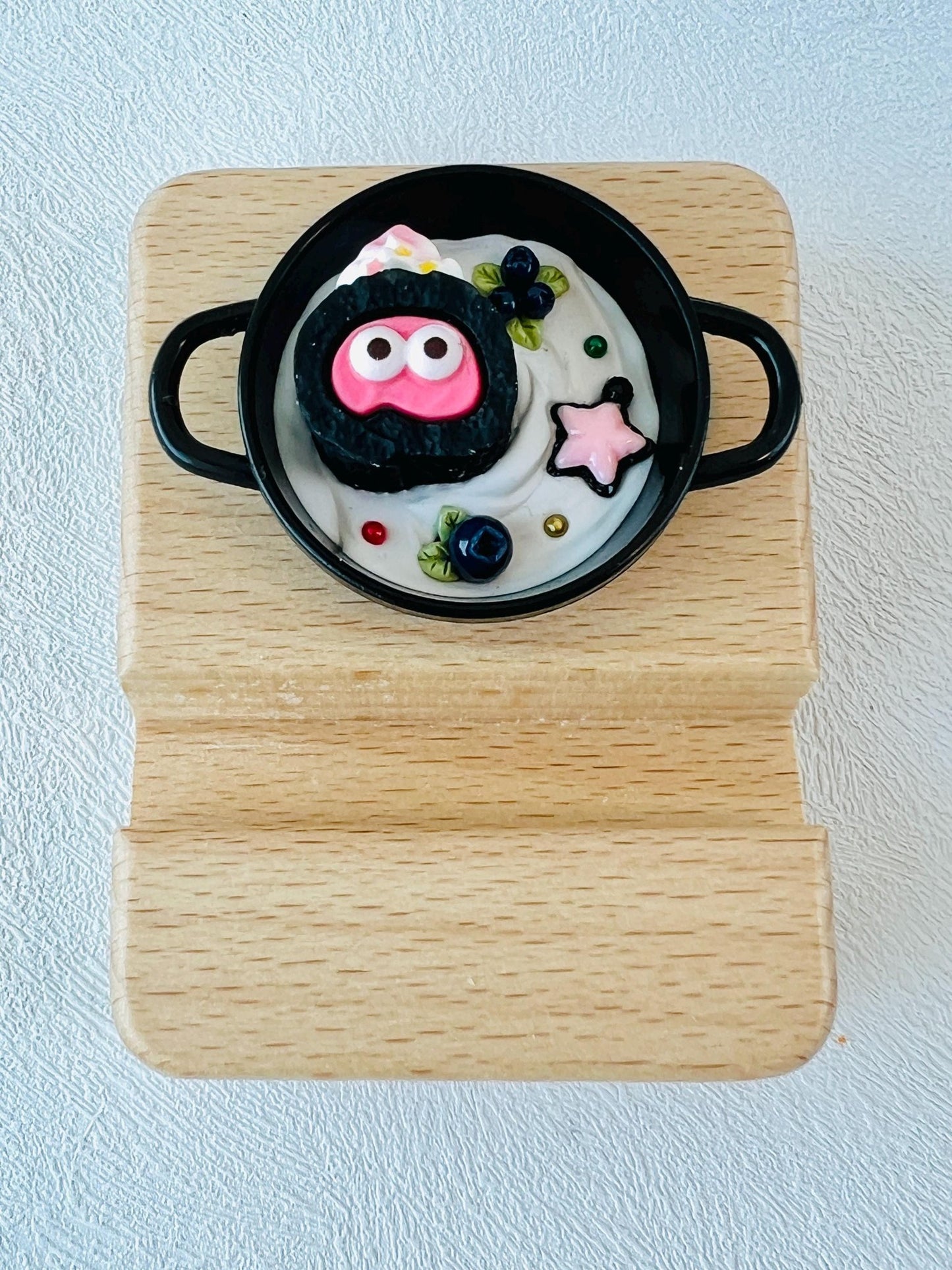 Food Themed Personalized Engraving Phone Stand Wooden Phone Support Cute Phone Holder Phone Accessory Desk Decor Adorable Gift