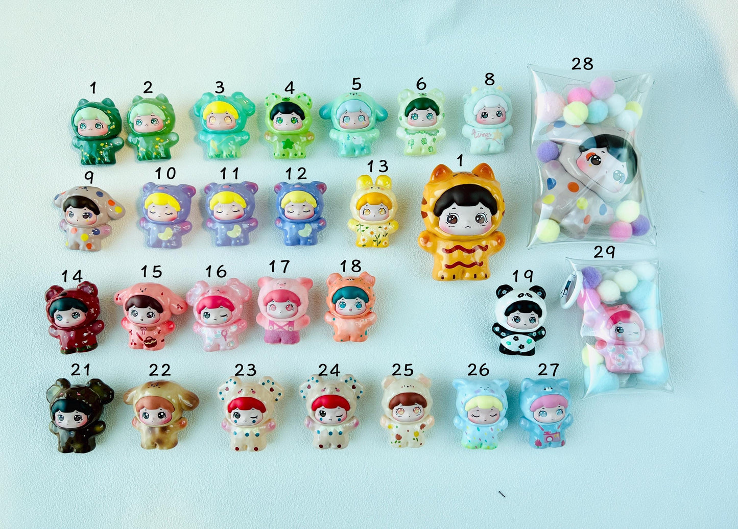 Braided Wrist Strap with Cute Figurine in PVC Bag Colorful Phone Chain Lovely Keychain Bag Accessories Phone Accessories