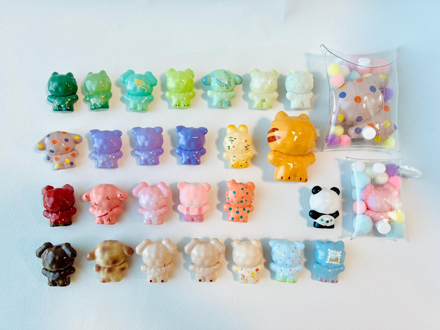 Braided Wrist Strap with Cute Figurine in PVC Bag Colorful Phone Chain Lovely Keychain Bag Accessories Phone Accessories