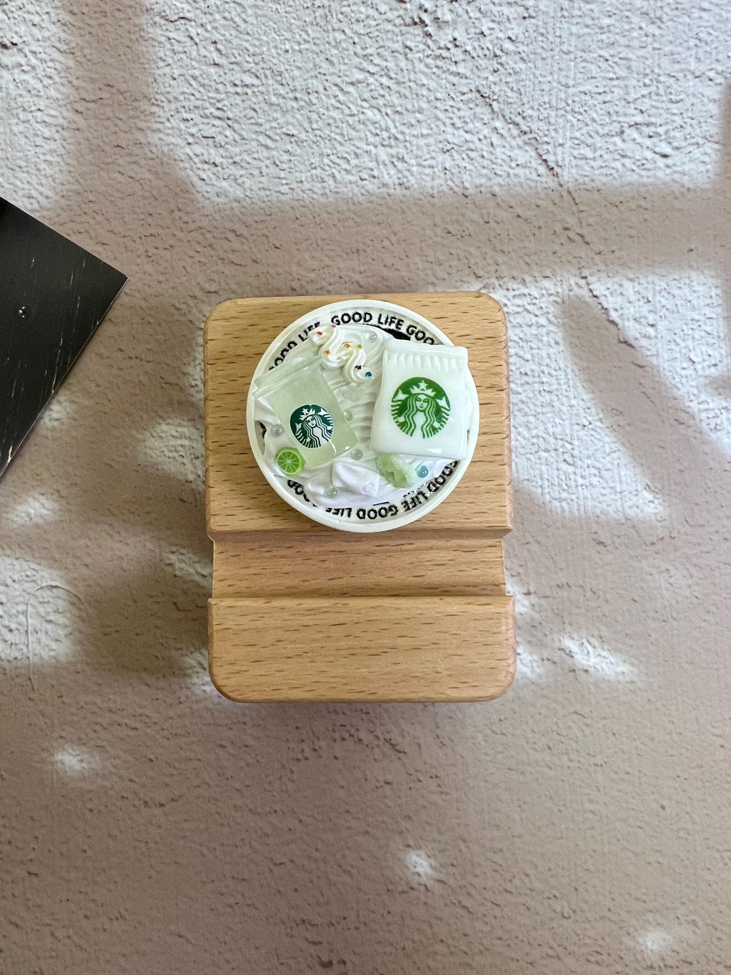 Personalized Phone Stand Coffee Theme Name Engraved Wooden Phone Stand Personalized Gift Desk Decoration Coffee Lovers Gift Idea