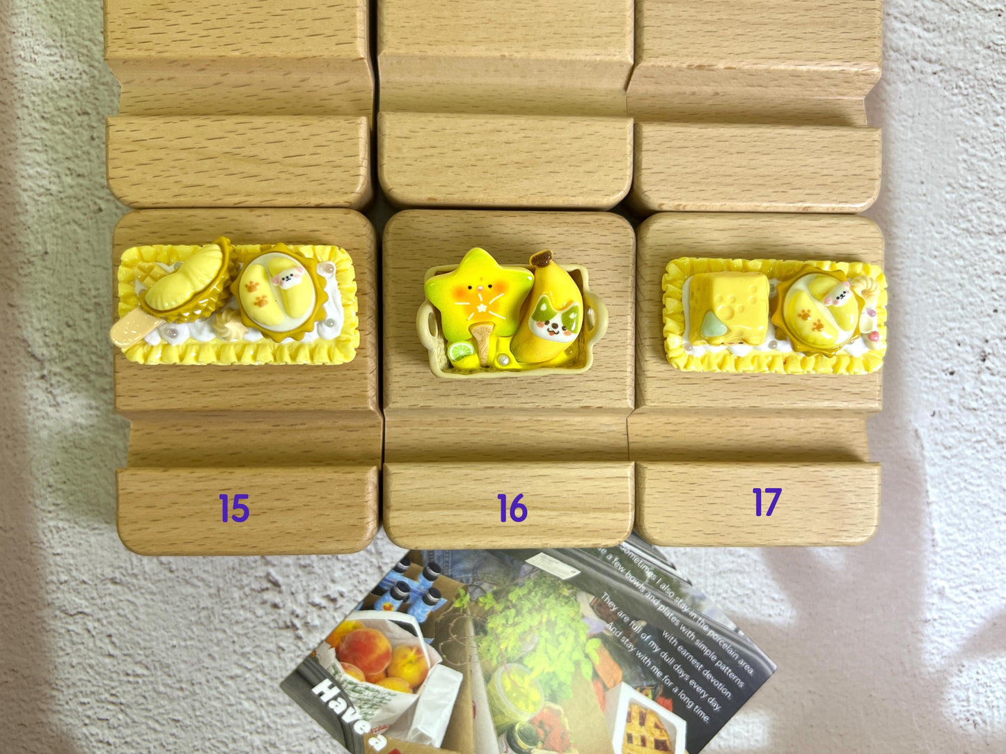 Cute Personalized Phone Stand Veggie & Fruits Name Engraved Wooden Phone Holder Personalized Gift Desk Decorative One-of-a-kind phone stand