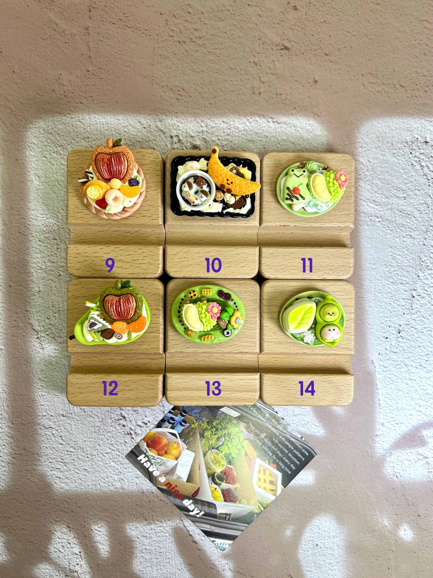 Cute Personalized Phone Stand Veggie & Fruits Name Engraved Wooden Phone Holder Personalized Gift Desk Decorative One-of-a-kind phone stand