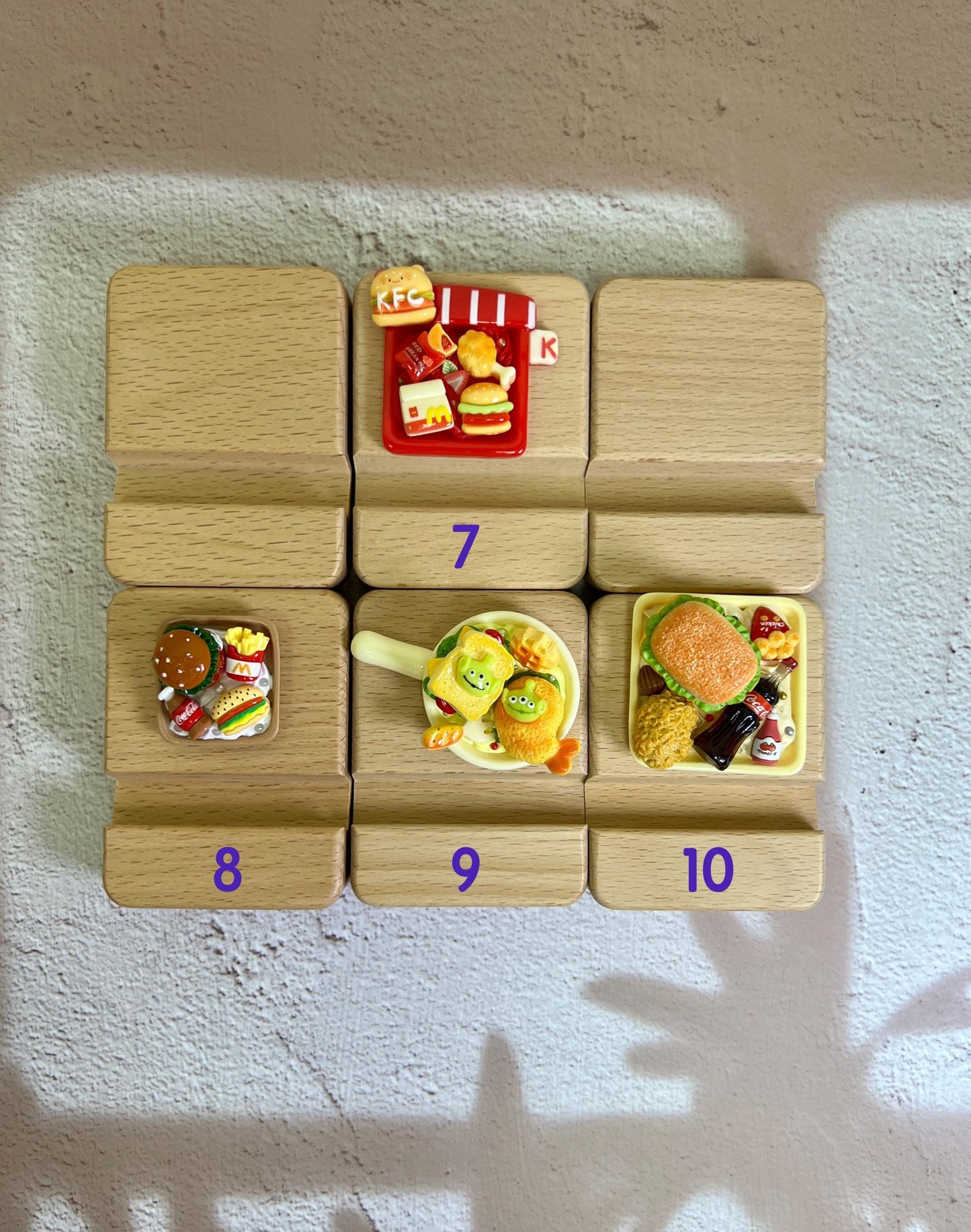 Personalized Phone Stand Fast Food Theme Name Engraved Wooden Phone Stand Personalized Gift Desk Decoration Kawaii Gift