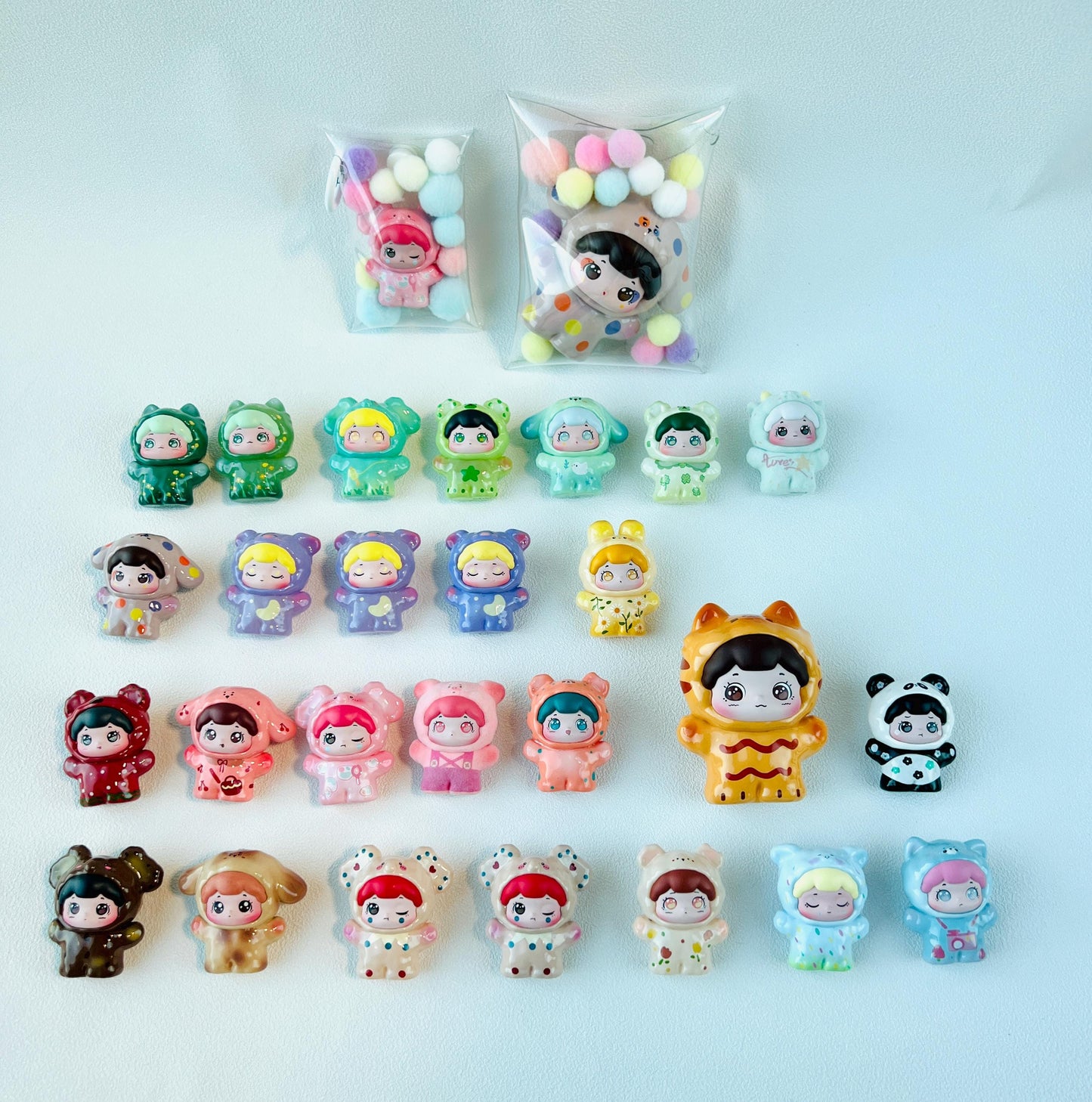 Braided Wrist Strap with Cute Figurine in PVC Bag Colorful Phone Chain Lovely Keychain Bag Accessories Phone Accessories