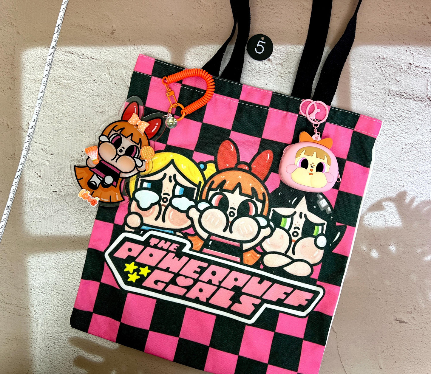 Crybaby Tote Bag Set with Big Acrylic Bag Charm Crybaby Accessory Crybaby Keychain Crybaby Charm