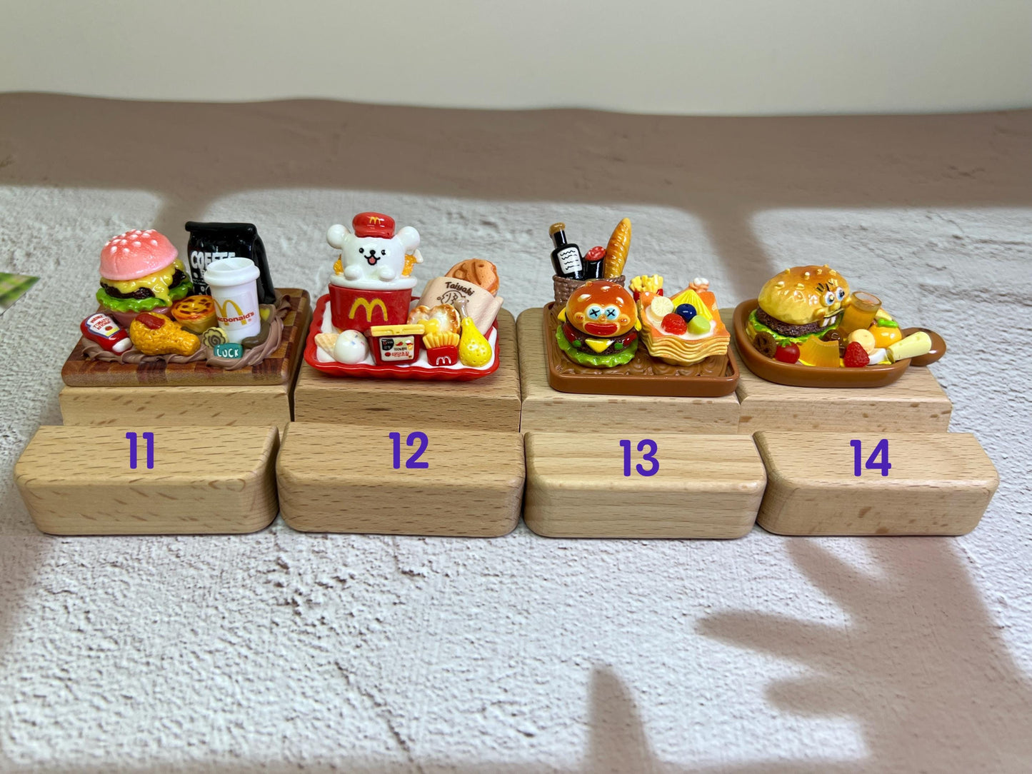 Personalized Phone Stand Fast Food Theme Name Engraved Wooden Phone Stand Personalized Gift Desk Decoration Kawaii Gift