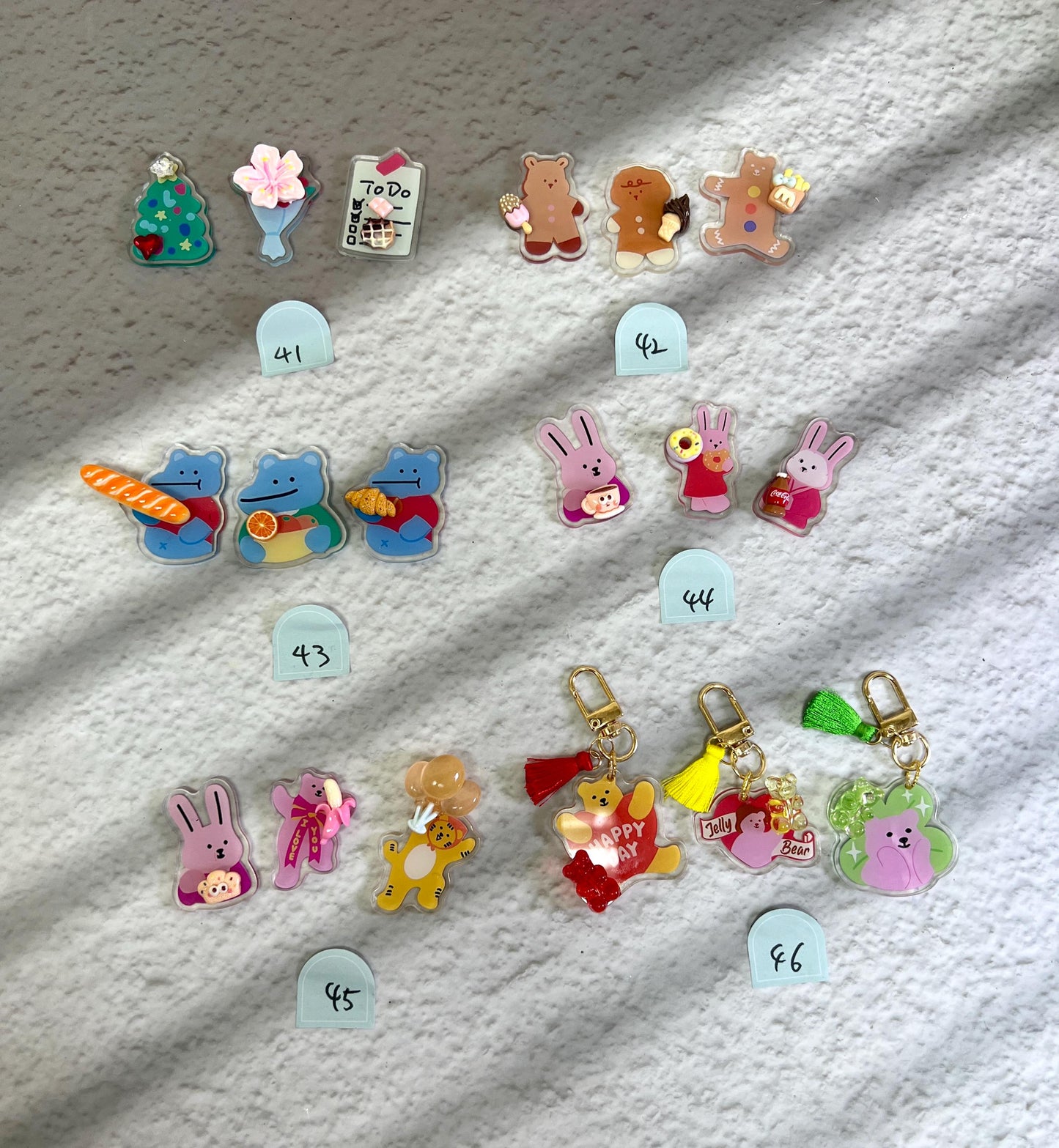 Keychain Set x2 or x3 | Kawaii Animal and Food Keychain Funny Key Charm Bag Charm Handmade Gift Acrylic Keychain Accessory