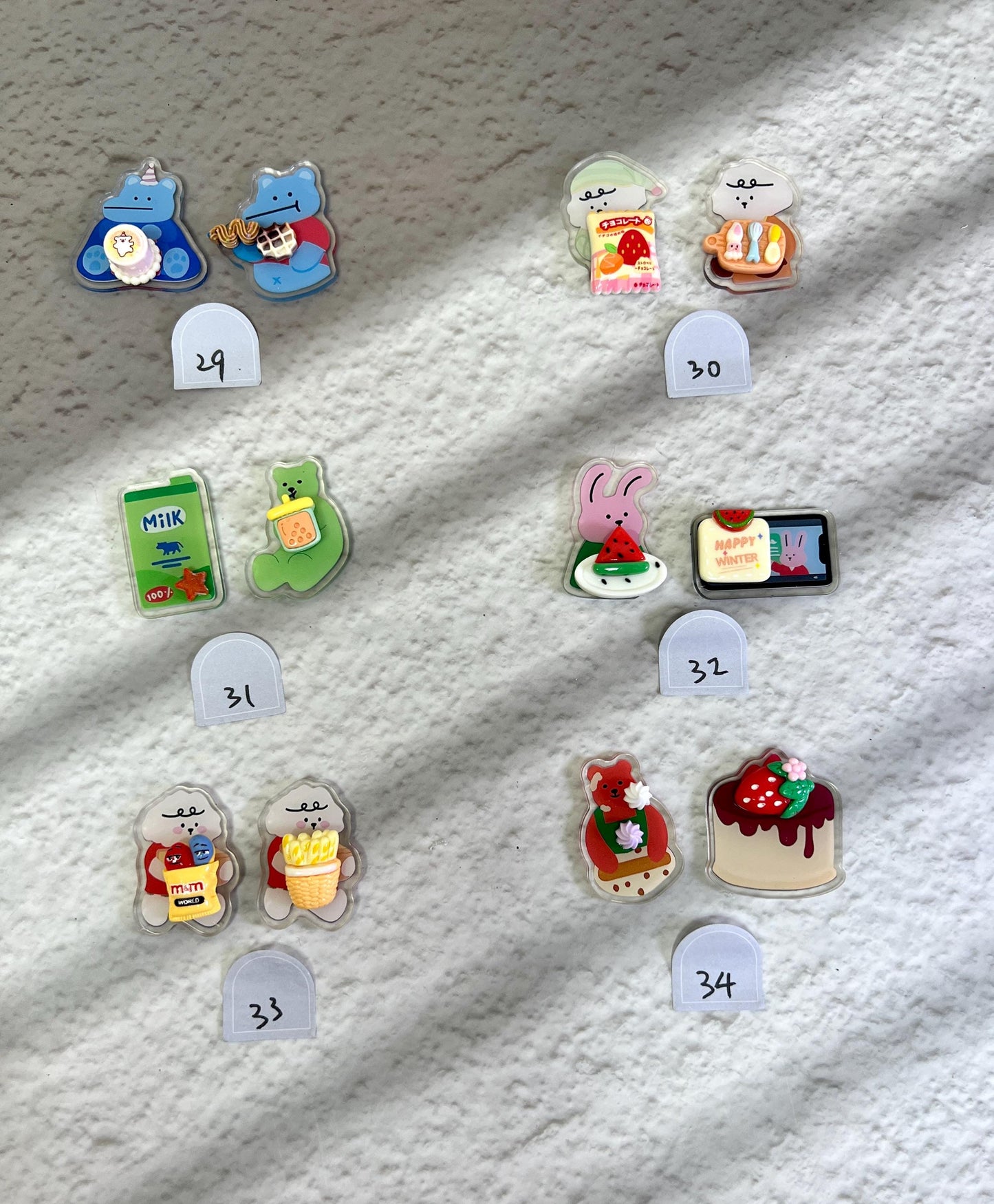 Keychain Set x2 or x3 | Kawaii Animal and Food Keychain Funny Key Charm Bag Charm Handmade Gift Acrylic Keychain Accessory