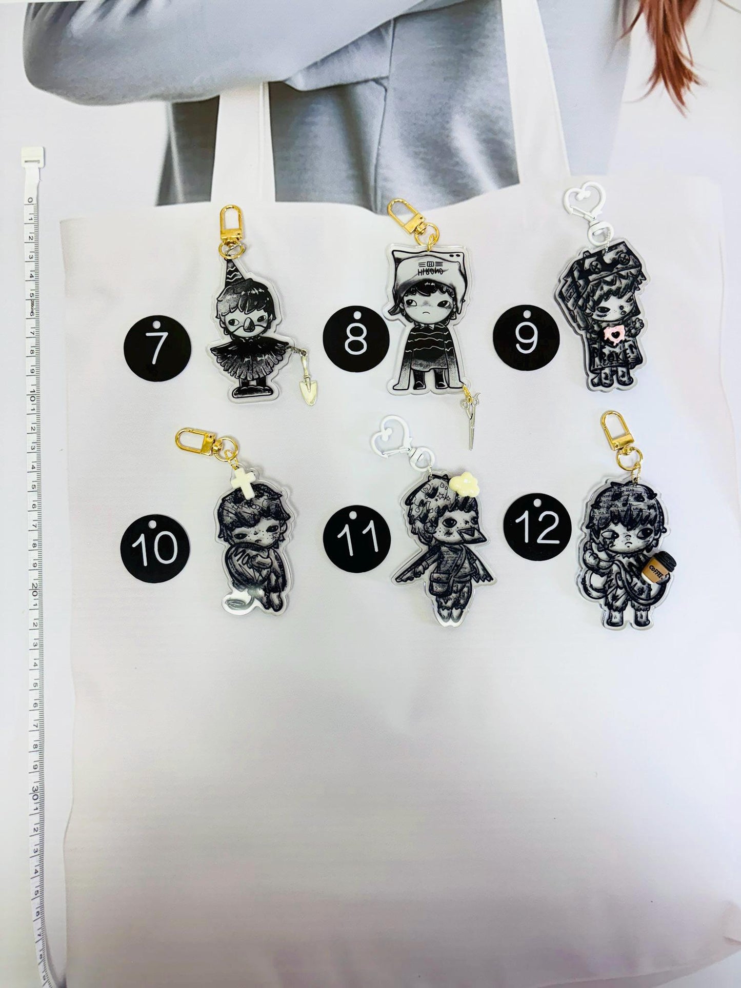 Hirono Keychain with Wristlet Strap or Long Strap | Hirono Bag Charm Hirono Handmade Keyring Hirono Accessories Hirono Keychain Gift