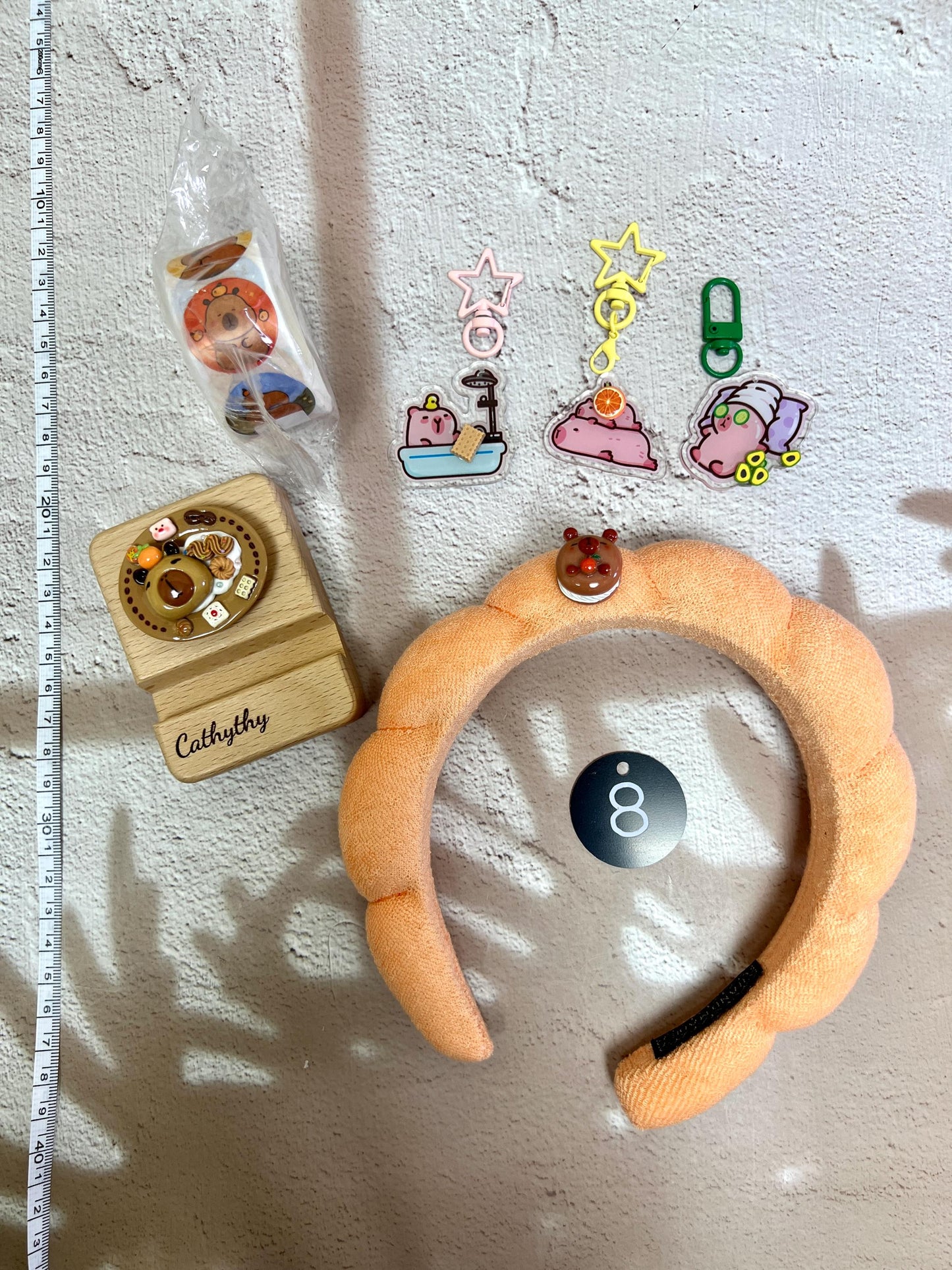 Capybara keychain & phone stand set personalized phone stand capybara