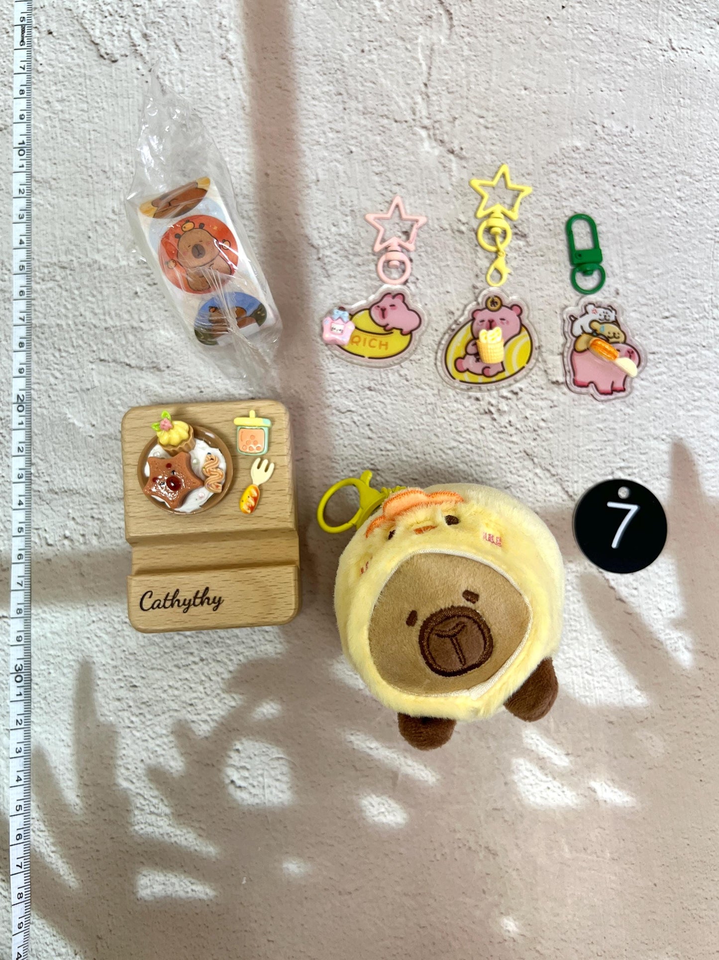 Capybara keychain & phone stand set personalized phone stand capybara