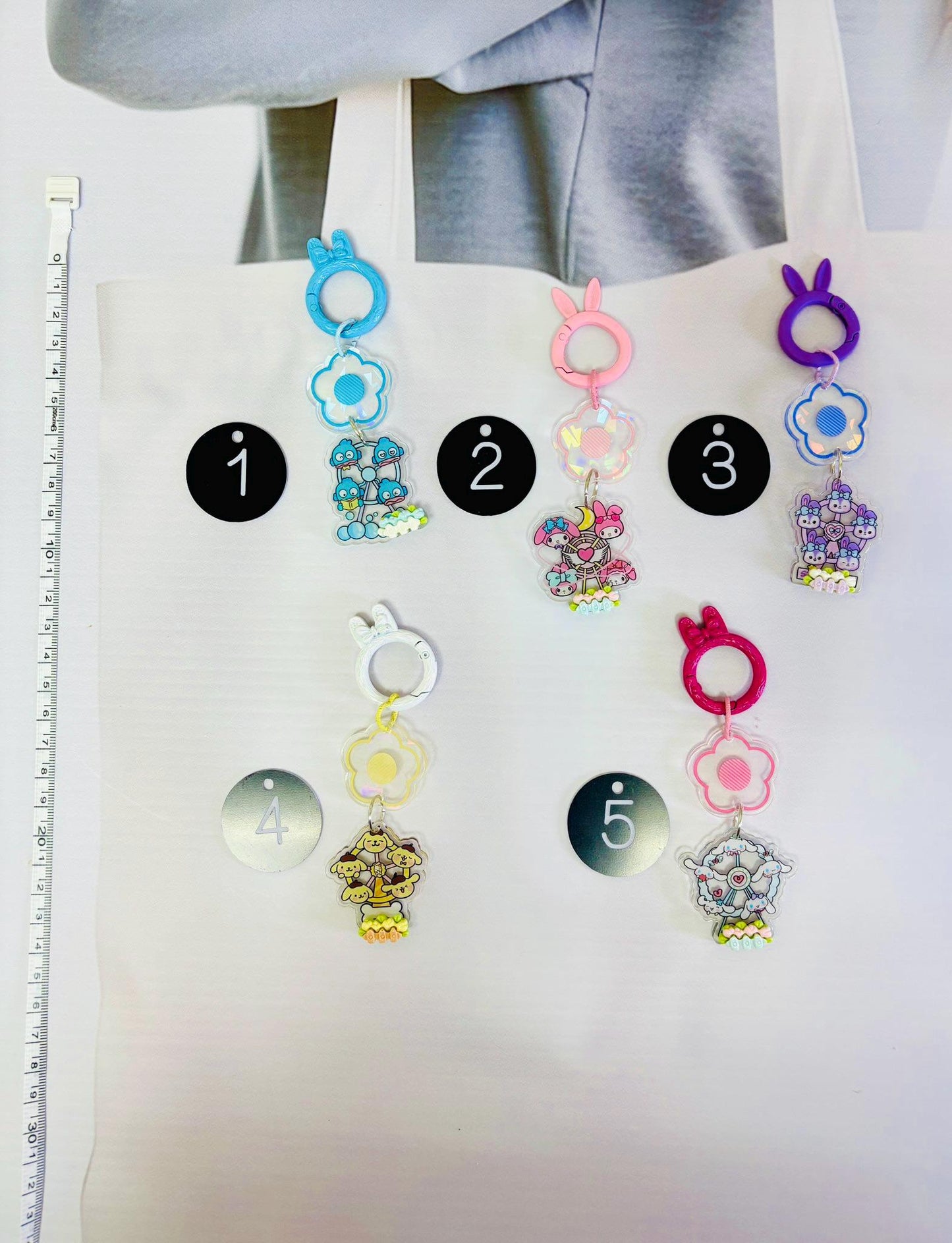 Keychain Cartoon Ferris Wheel Charm Kawaii Key Ring Handmade Phone Charm