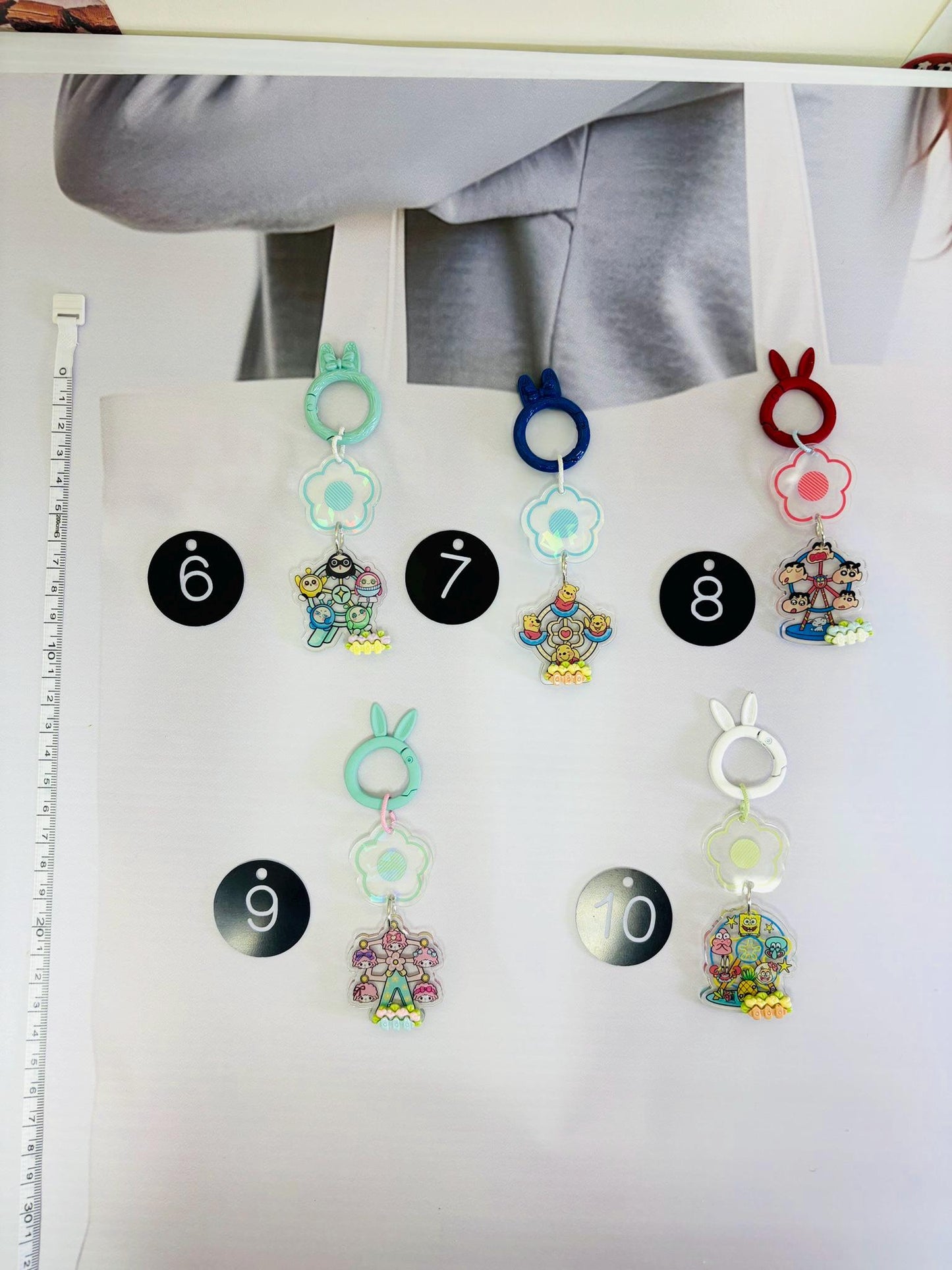 Keychain Cartoon Ferris Wheel Charm Kawaii Key Ring Handmade Phone Charm