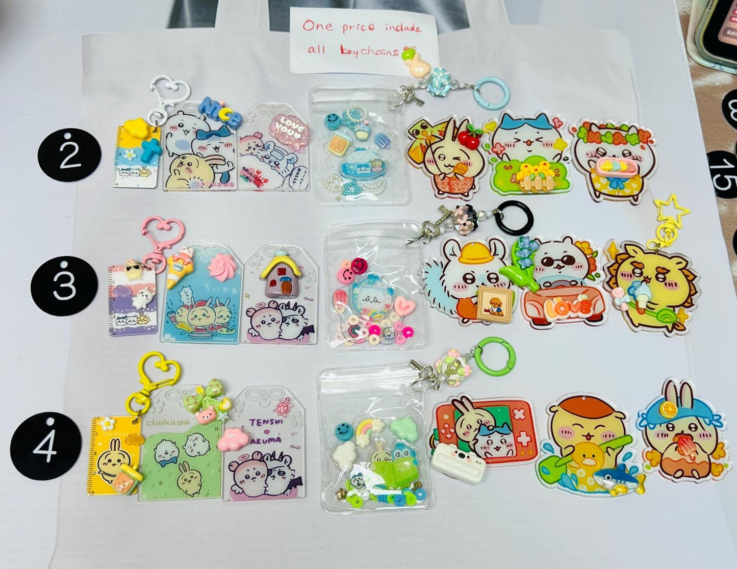 Chiikawa Keychain Set x7 or x5 | Chiikawa Charm Bundle Set Handmade Acrylic Charm Chiikawa Gift