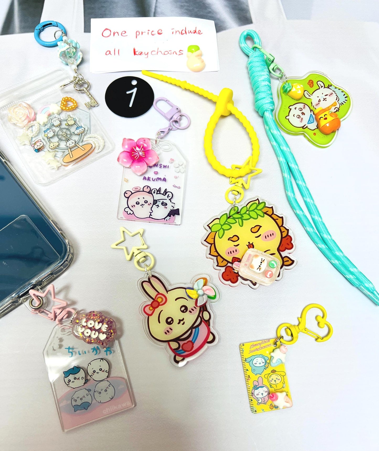 Chiikawa Keychain Set x7 or x5 | Chiikawa Charm Bundle Set Handmade Acrylic Charm Chiikawa Gift