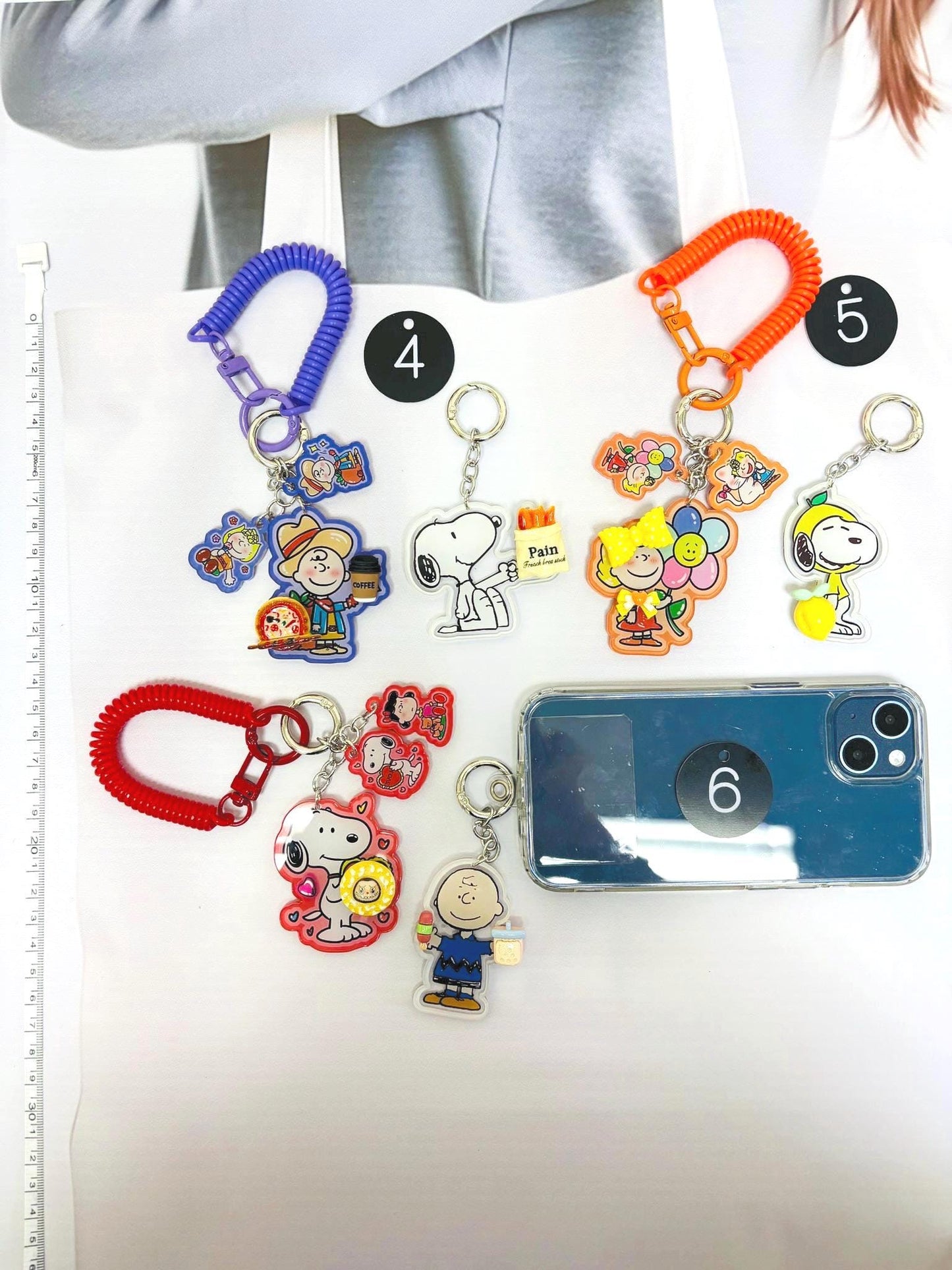 Cartoon Dog Keychain Set | Cute Dog Bag Accessories Dog Phone Charm Kawaii Puppy Acrylic Keychain Gift