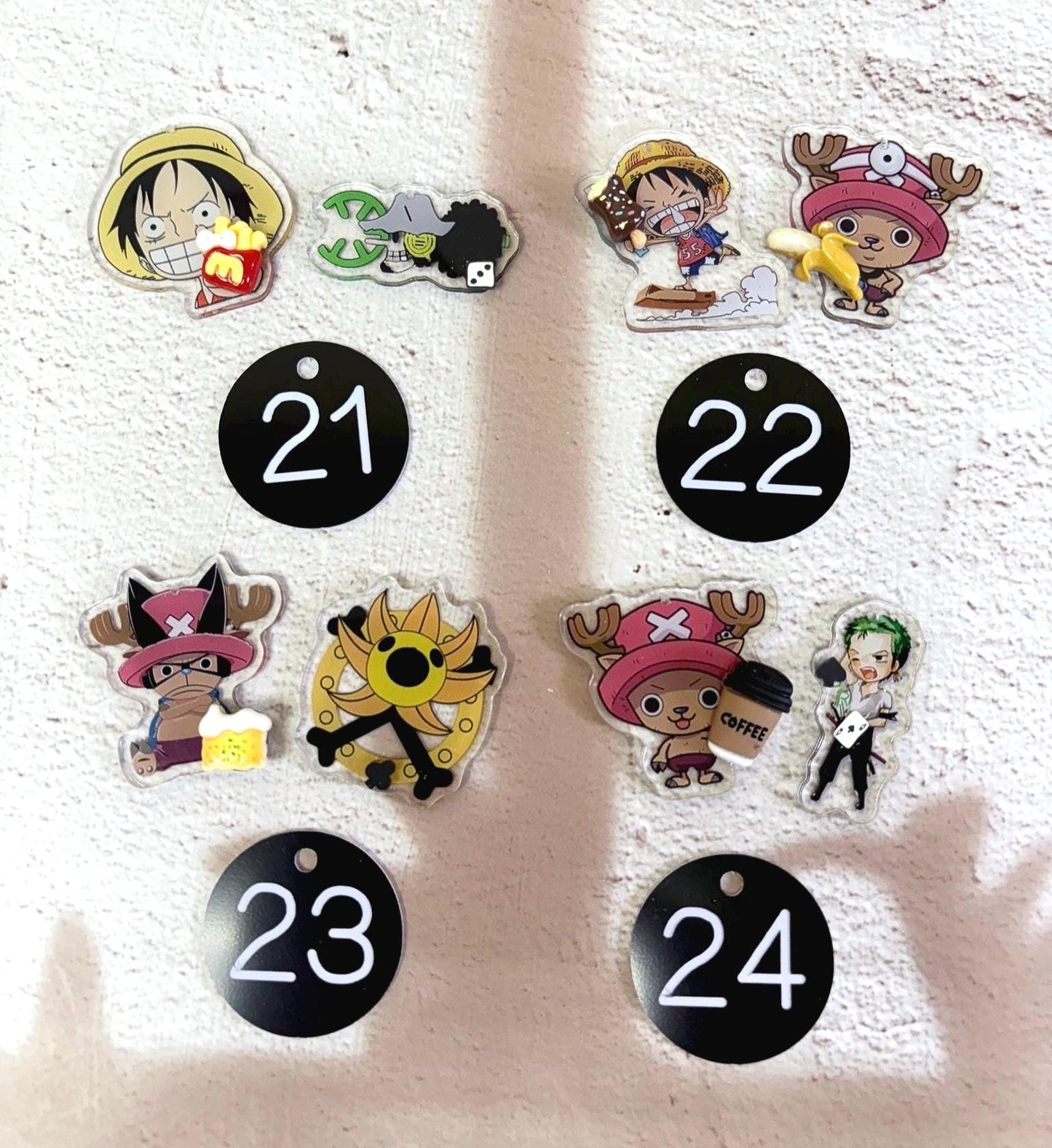 One Piece Anime Keychain Set 2x or 3x | One Piece Manga Key Charm Bag Accessories Handmade Acrylic Keychain Gift