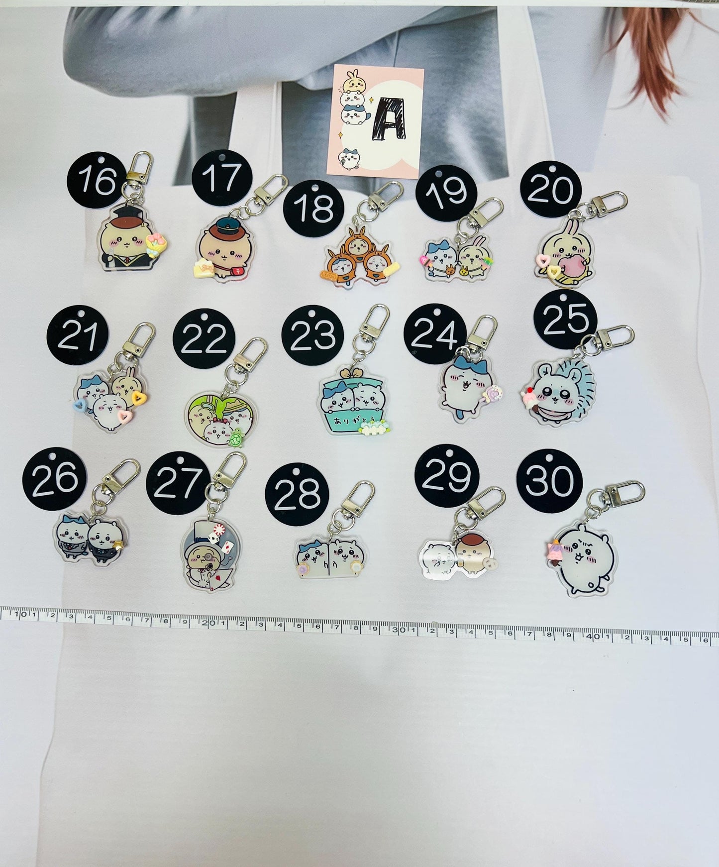 Chiikawa Keychain Decorated with Resin Charms | Kawaii Charm Bag Charm Handmade Accessory Acrylic Keychain Gift