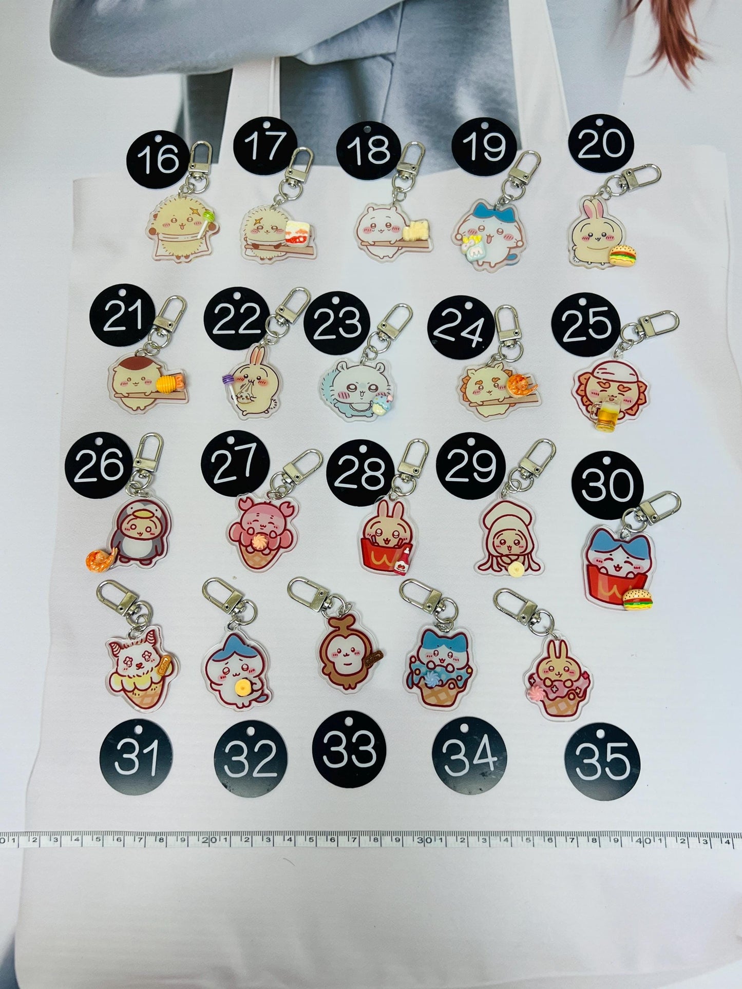 Chiikawa Keychain Decorated with Resin Charms | Kawaii Charm Bag Charm Handmade Accessory Acrylic Keychain Gift