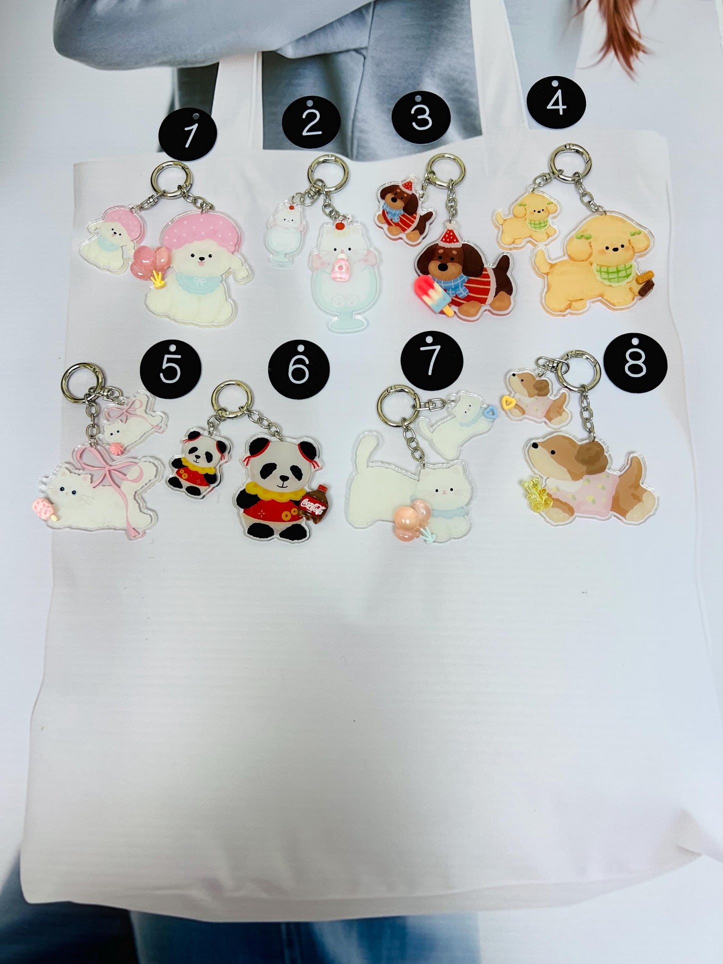 JC Keychain Decorated with Resin Charms | Kawaii Charm Bag Charm Handmade Accessory Acrylic Keychain Small Gift