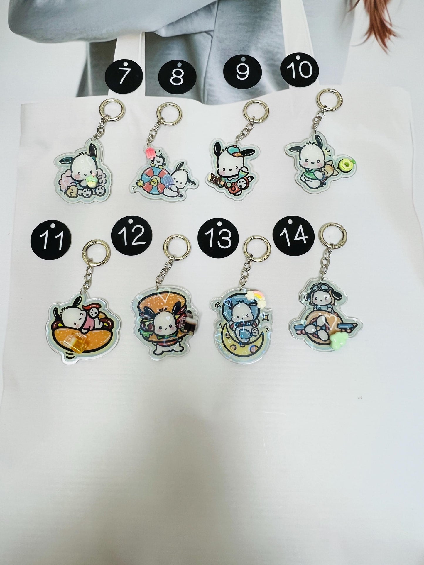 Puppy Keychain Decorated with Resin Charms | Kawaii Charm Bag Charm Handmade Accessory Acrylic Keychain Gift