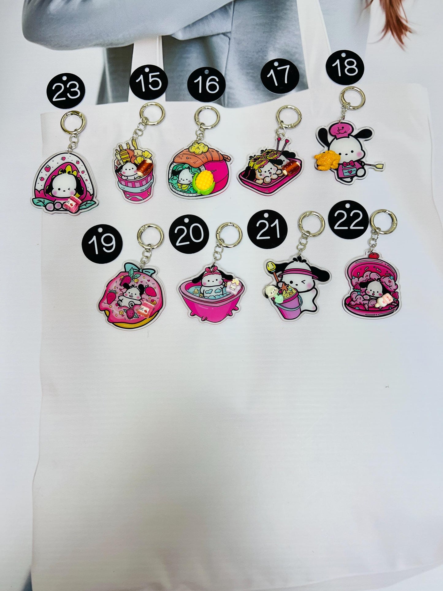 Puppy Keychain Decorated with Resin Charms | Kawaii Charm Bag Charm Handmade Accessory Acrylic Keychain Gift