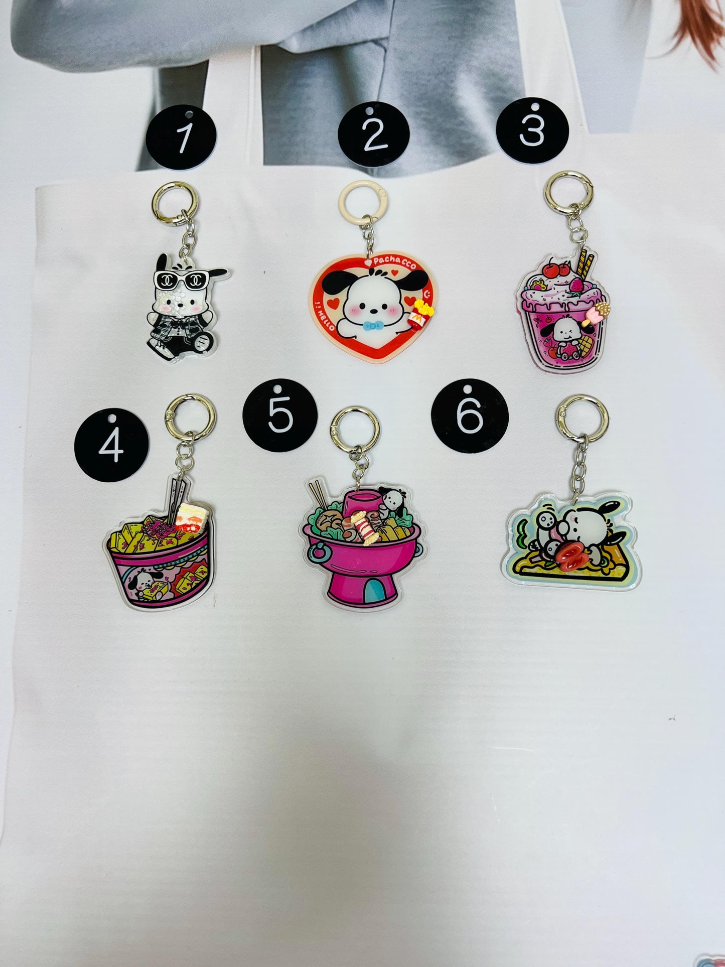 Puppy Keychain Decorated with Resin Charms | Kawaii Charm Bag Charm Handmade Accessory Acrylic Keychain Gift