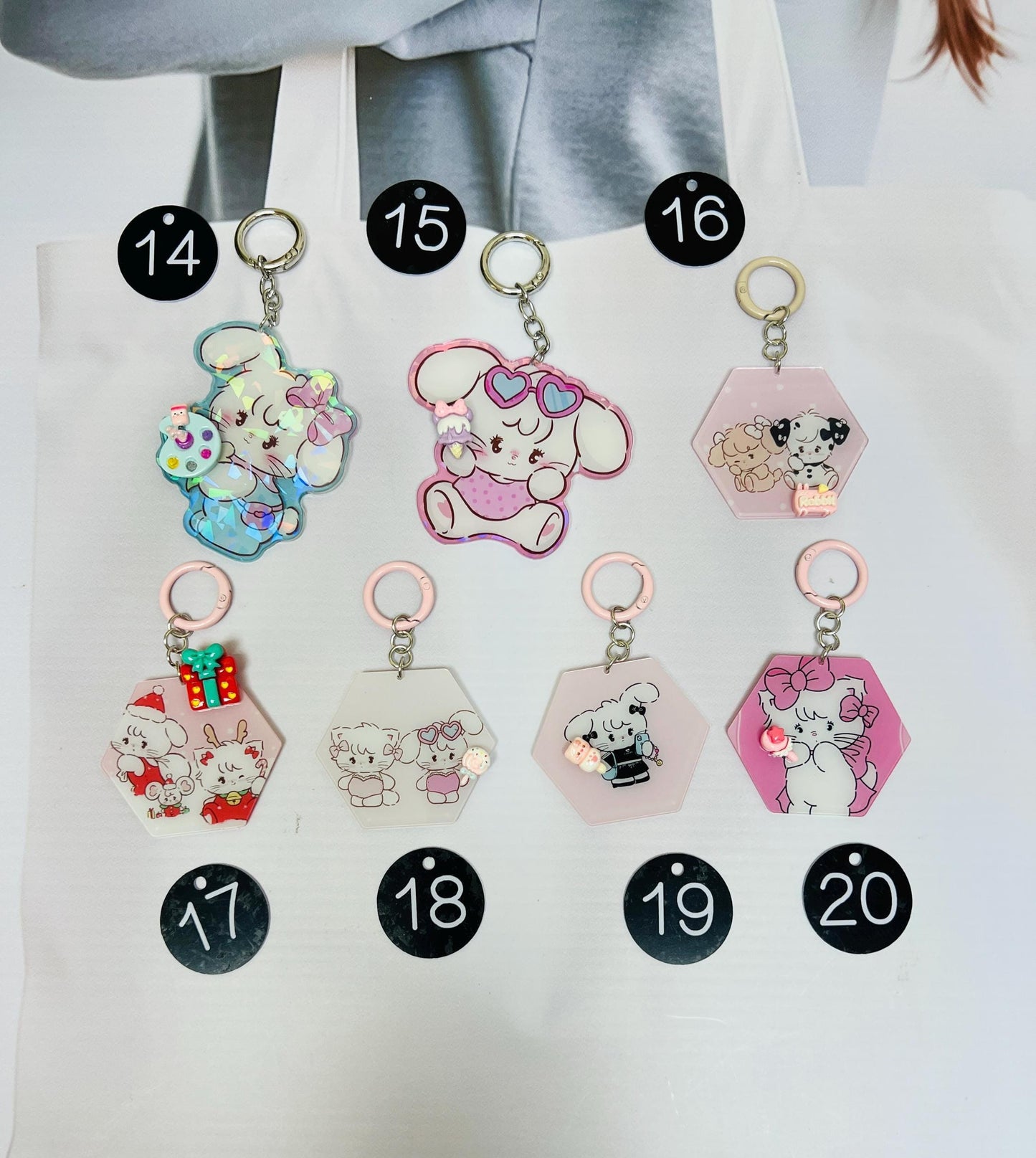 Mikko Keychain Decorated with Resin Charms | Kawaii Charm Bag Charm Handmade Accessory Acrylic Keychain Gift