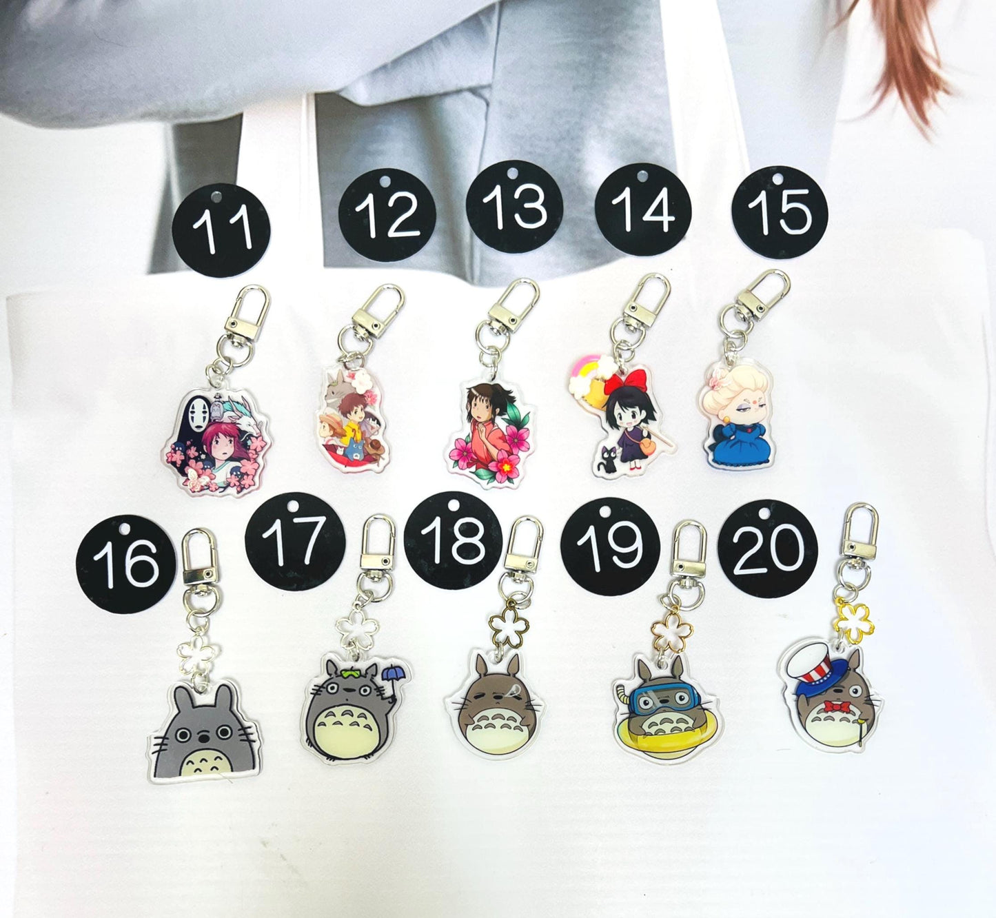 Hayao Miyazaki Keychain Decorated with Resin Charm | Kawaii Charm Cute Bag Tag