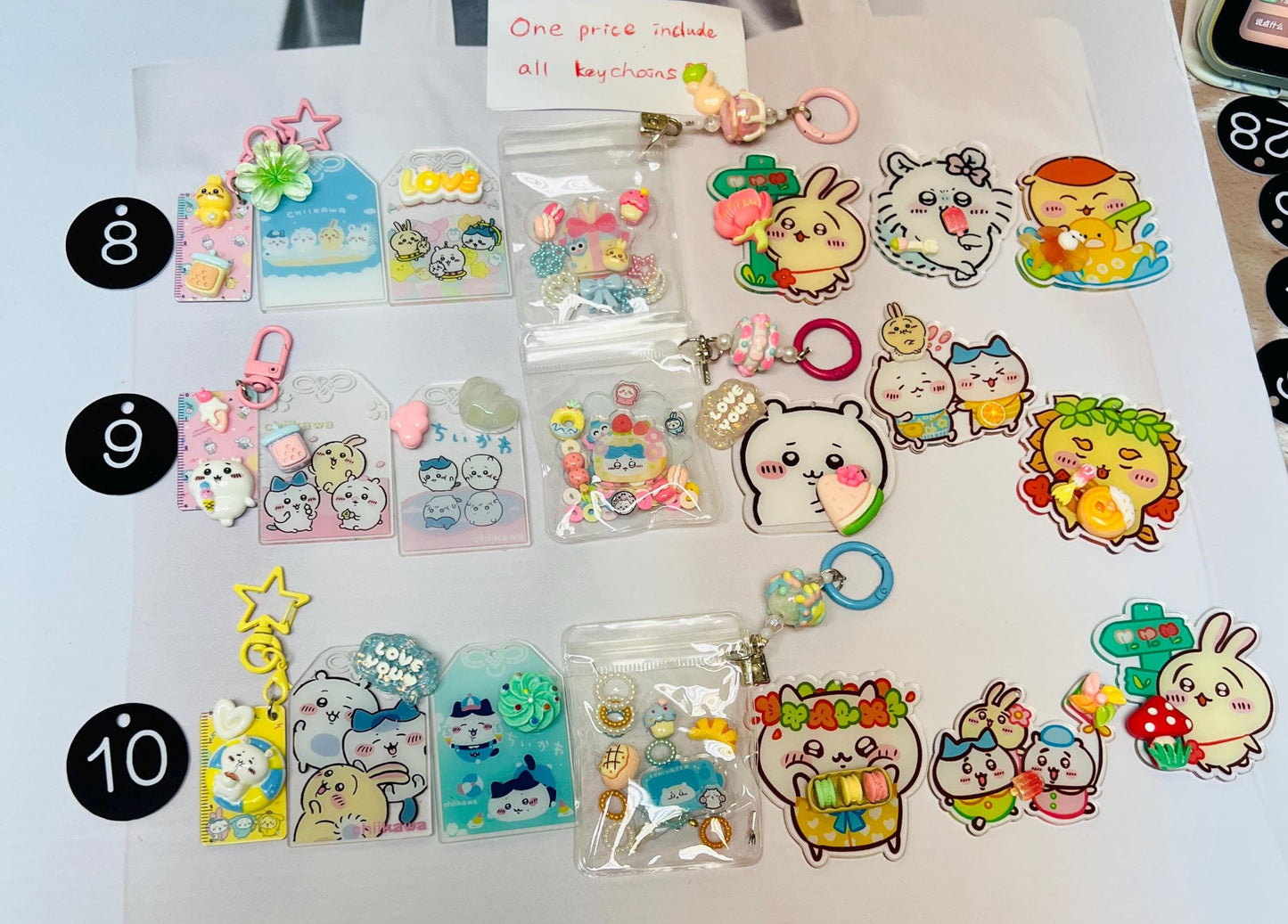 Chiikawa Keychain Set x7 or x5 | Chiikawa Charm Bundle Set Handmade Acrylic Charm Chiikawa Gift