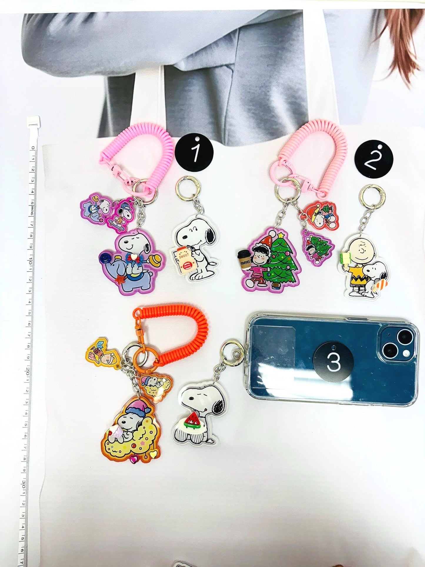 Cartoon Dog Keychain Set | Cute Dog Bag Accessories Dog Phone Charm Kawaii Puppy Acrylic Keychain Gift