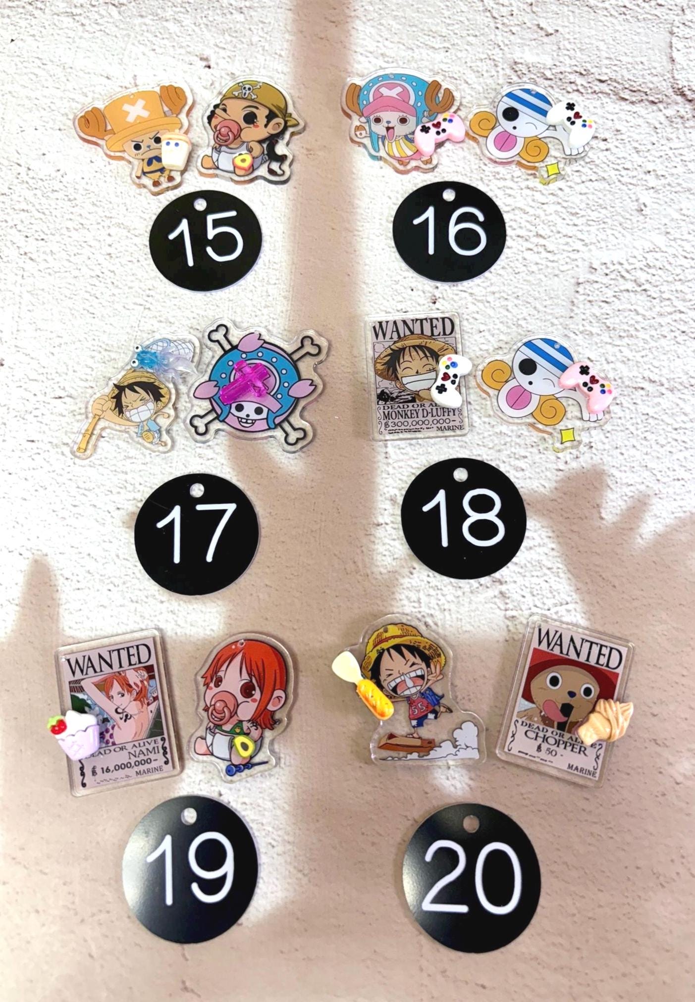 One Piece Anime Keychain Set 2x or 3x | One Piece Manga Key Charm Bag Accessories Handmade Acrylic Keychain Gift