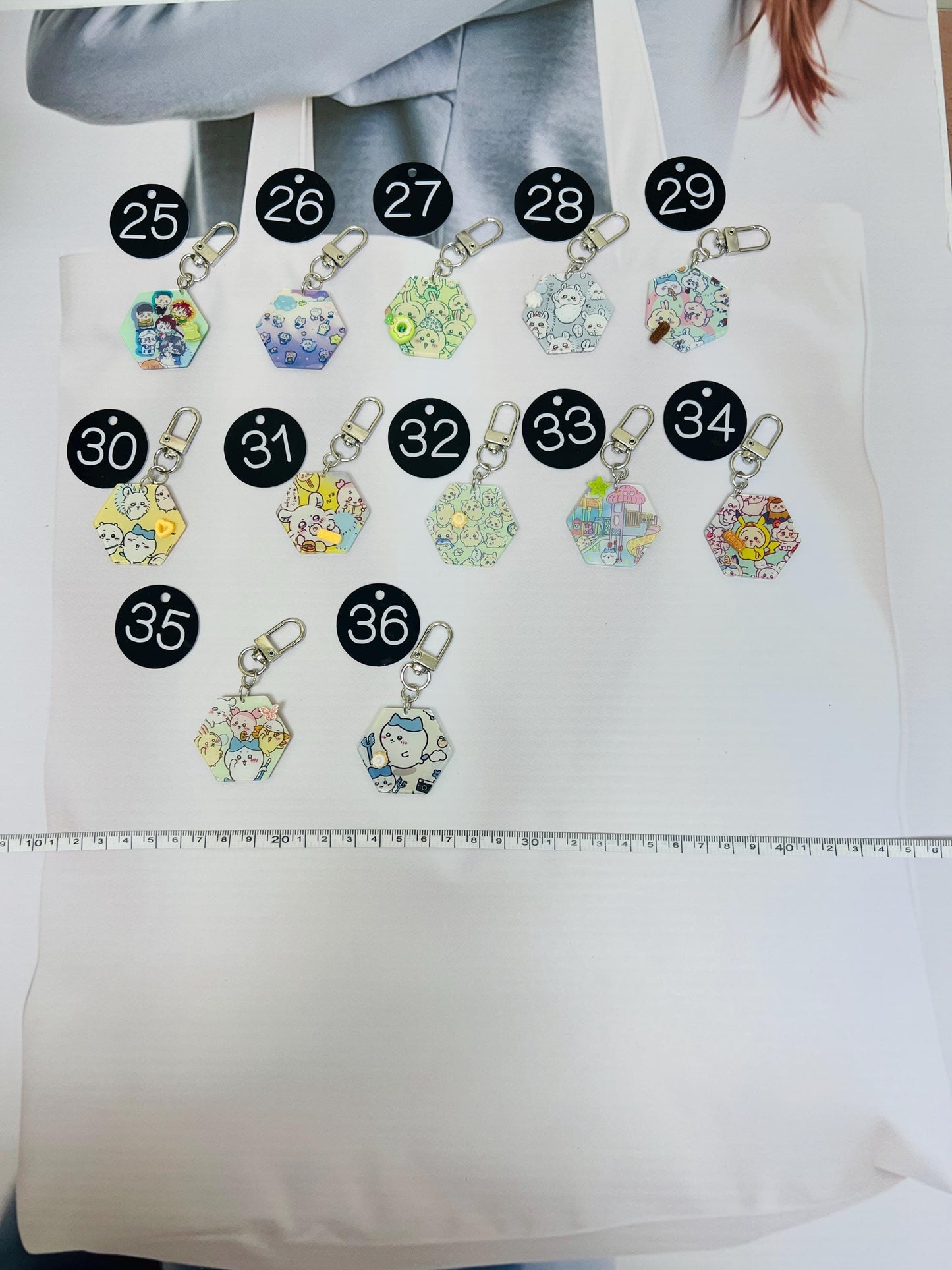 Chiikawa Keychain Decorated with Resin Charms | Kawaii Charm Bag Charm Handmade Accessory Acrylic Keychain Gift