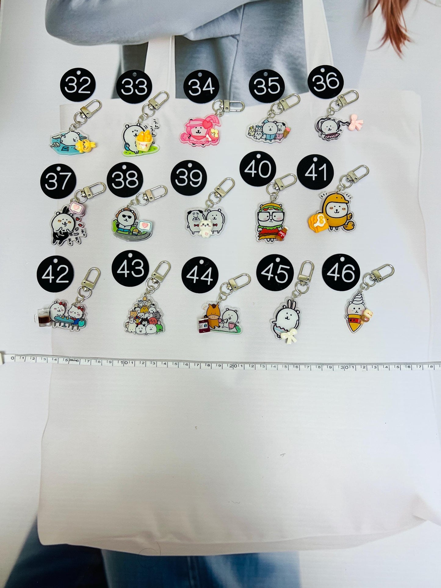 Chiikawa Nagano Keychain Decorated with Resin Charms | Kawaii Charm Bag Charm Handmade Accessory Acrylic Keychain Gift