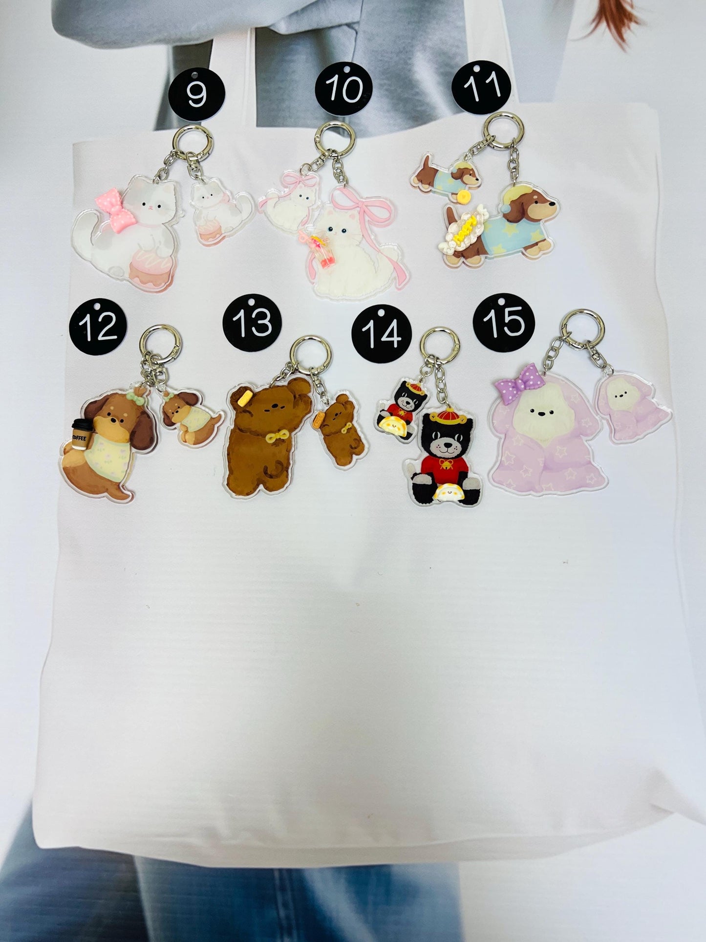 JC Keychain Decorated with Resin Charms | Kawaii Charm Bag Charm Handmade Accessory Acrylic Keychain Small Gift