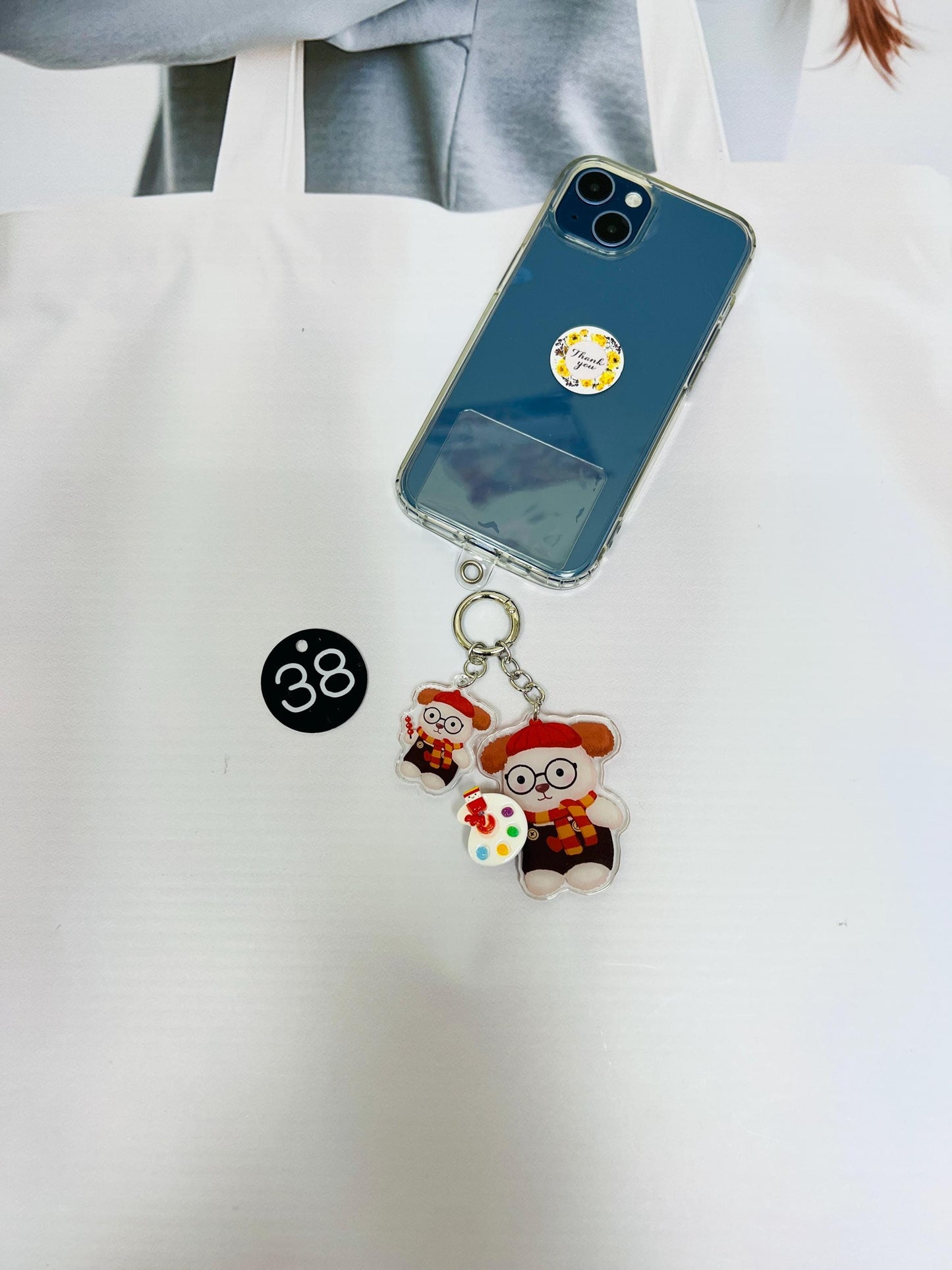 JC Keychain Decorated with Resin Charms | Kawaii Charm Bag Charm Handmade Accessory Acrylic Keychain Small Gift