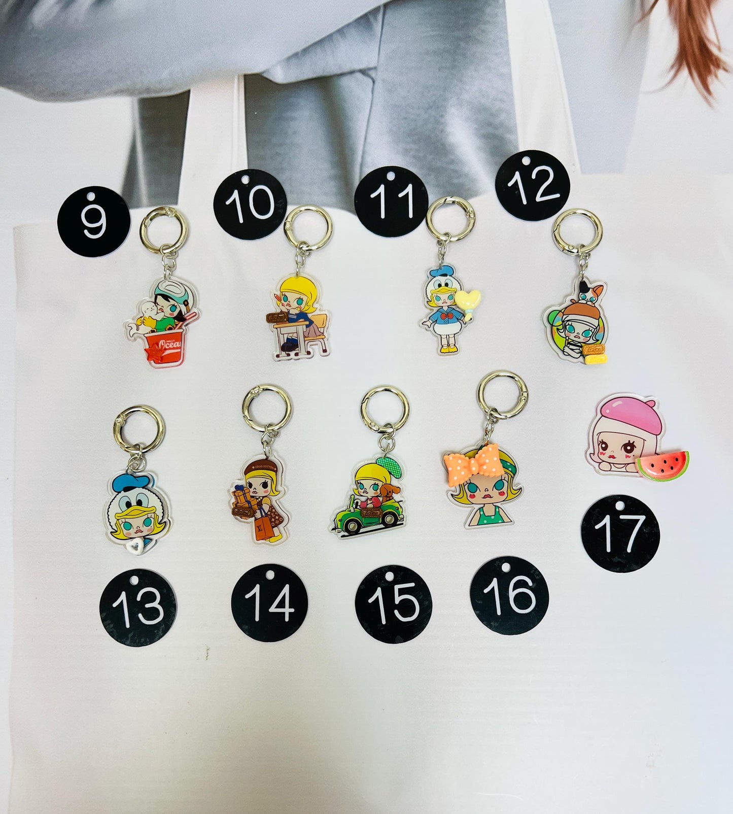 Molly Keychain Decorated with Resin Charms | Bag Charm Phone Accessory Handmade Acrylic Keychain Gift