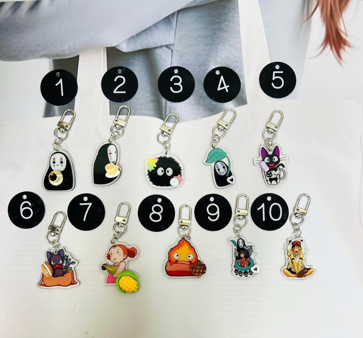 Hayao Miyazaki Keychain Decorated with Resin Charm | Kawaii Charm Cute Bag Tag