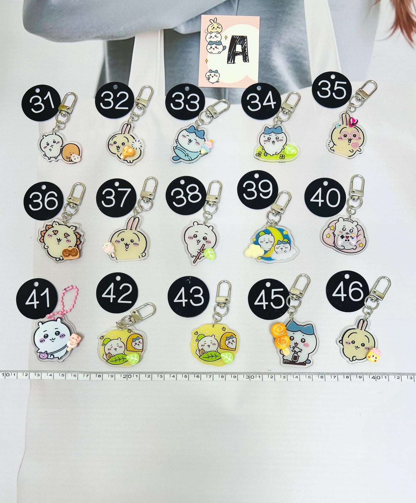 Chiikawa Keychain Decorated with Resin Charms | Kawaii Charm Bag Charm Handmade Accessory Acrylic Keychain Gift